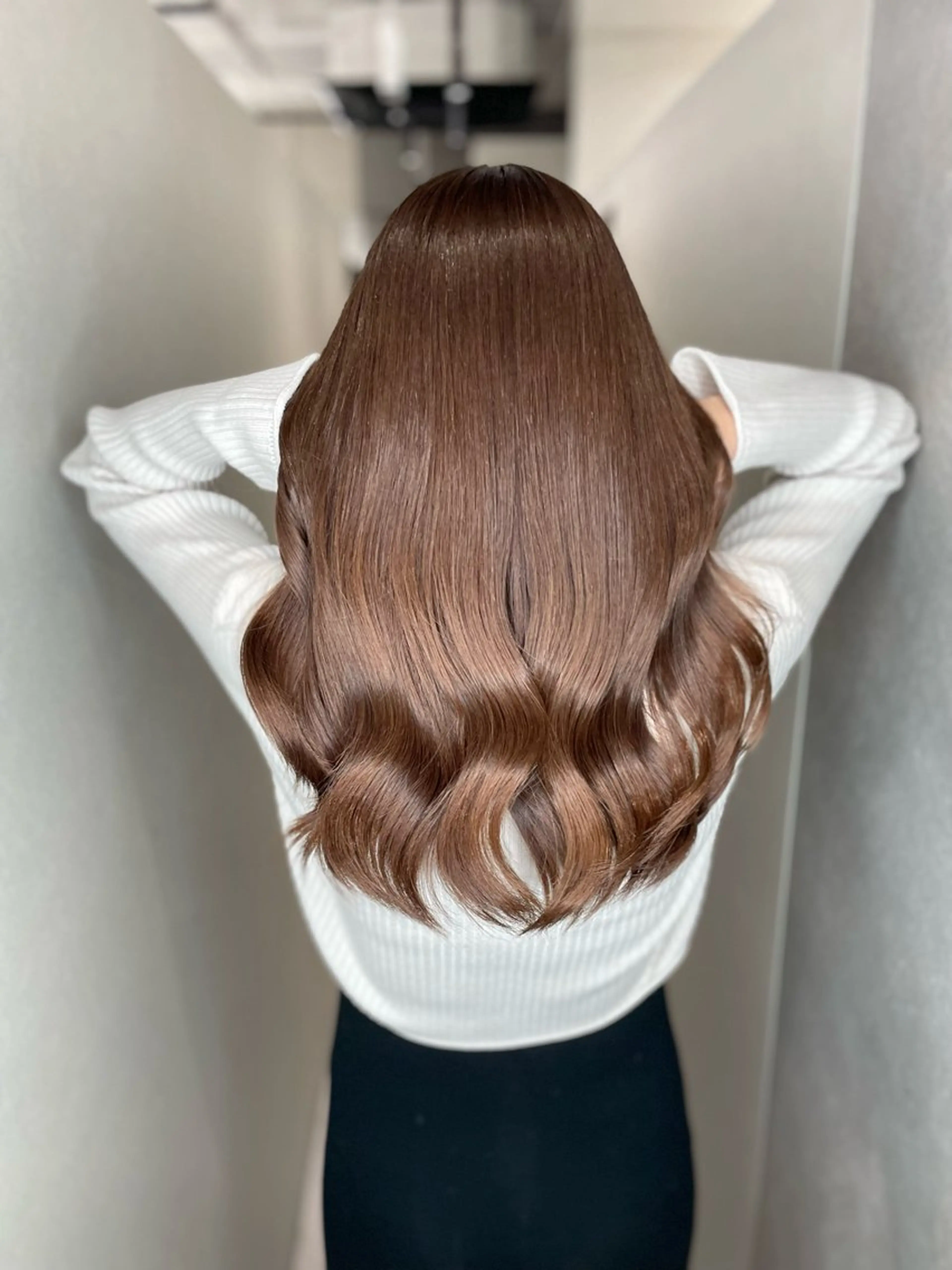 セミロング カラー 透明感カラー 髪質改善 今井 勝也のヘアスタイル