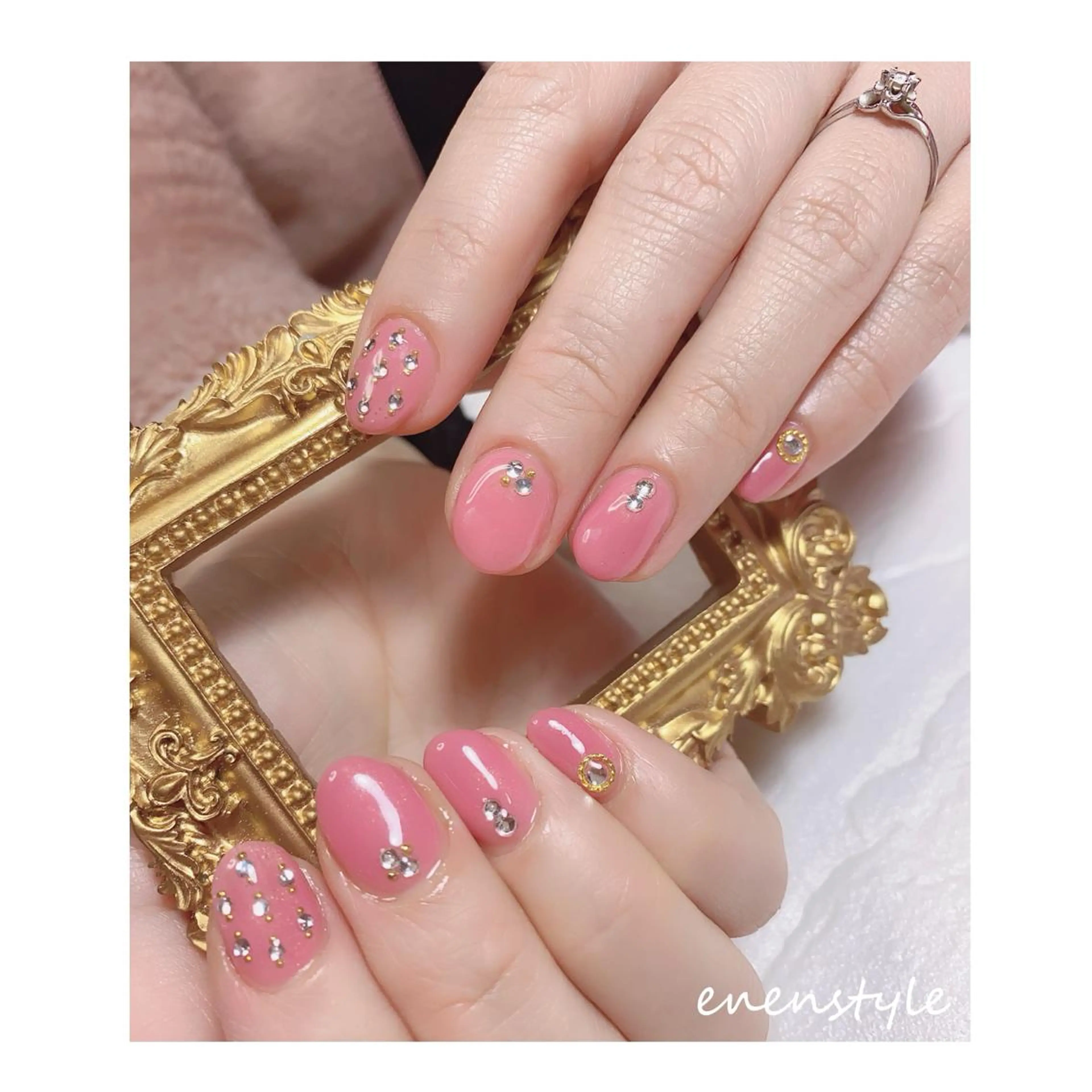 ショート ネイル ジェルネイル ニュアンスネイル オフィスネイル ワンカラーネイル パラジェル ハンドネイル 👑enen style👑のネイルデザイン