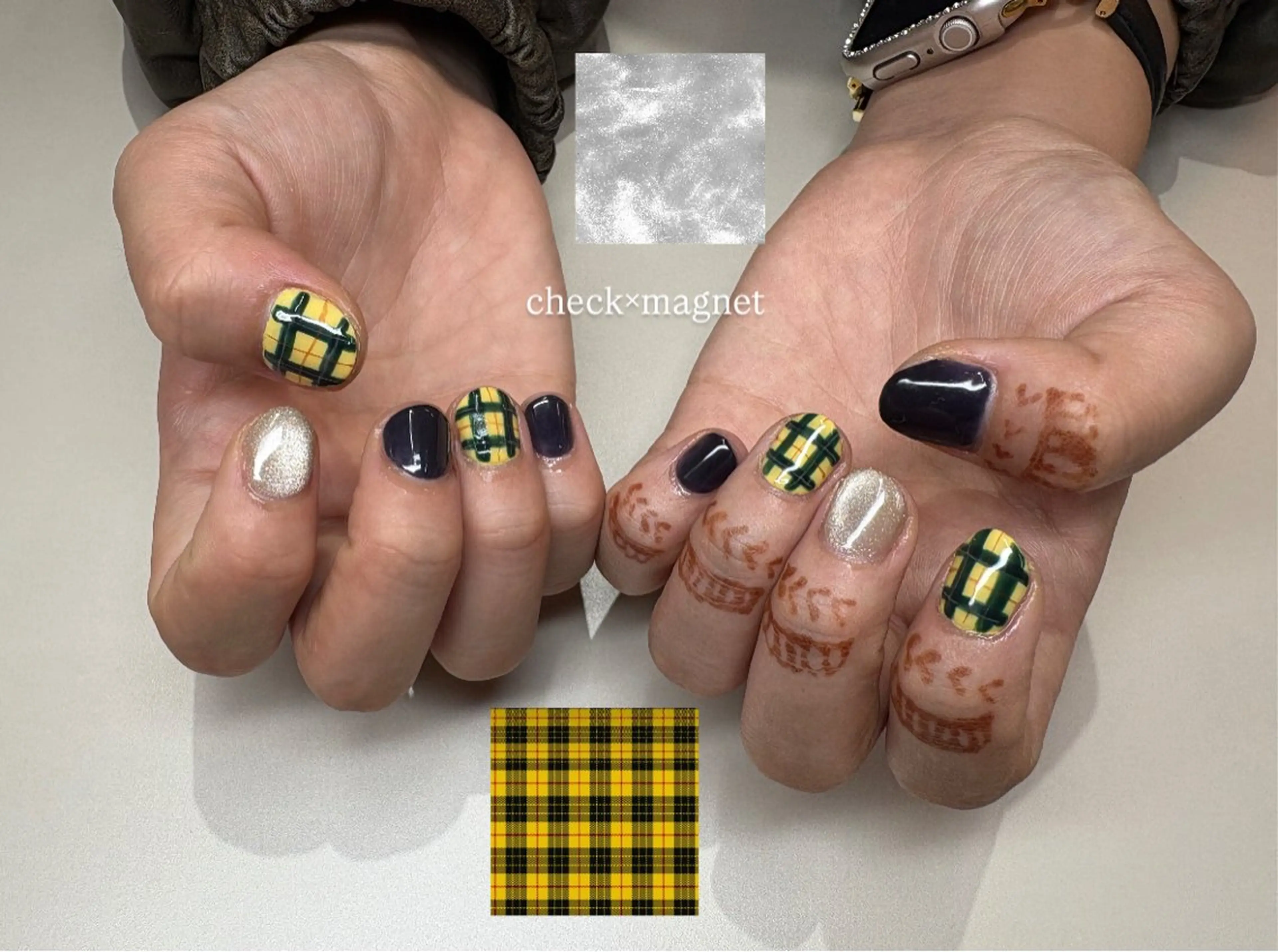 ネイル 長さ出し フットネイル ジェルネイル マグネットネイル 持ち込み chipie_ momiのネイルデザイン