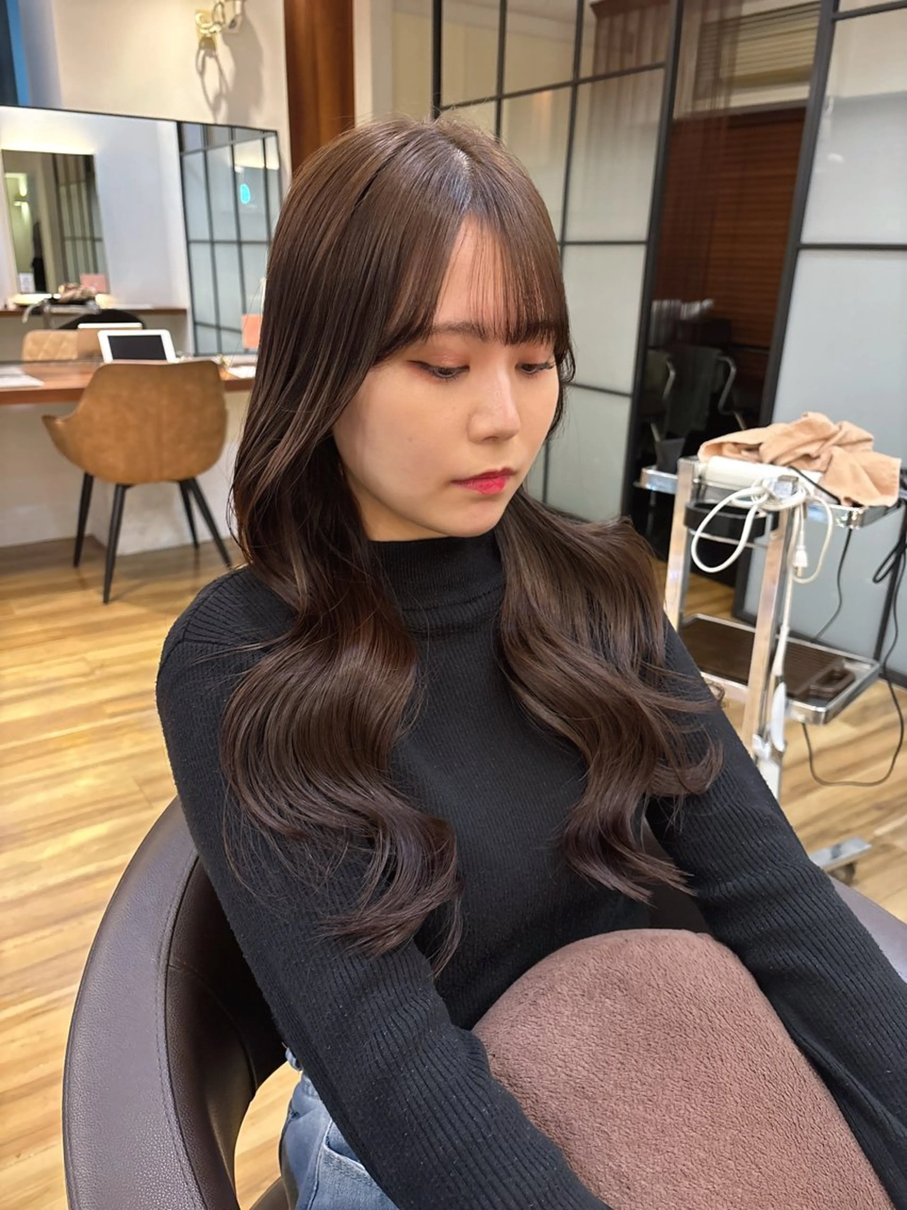 ロング カラー ブラウンカラー 透明感カラー レイヤーカット カット ヘアカラー トリートメント レイヤーカット /透明感/千葉怜寿のヘアスタイル