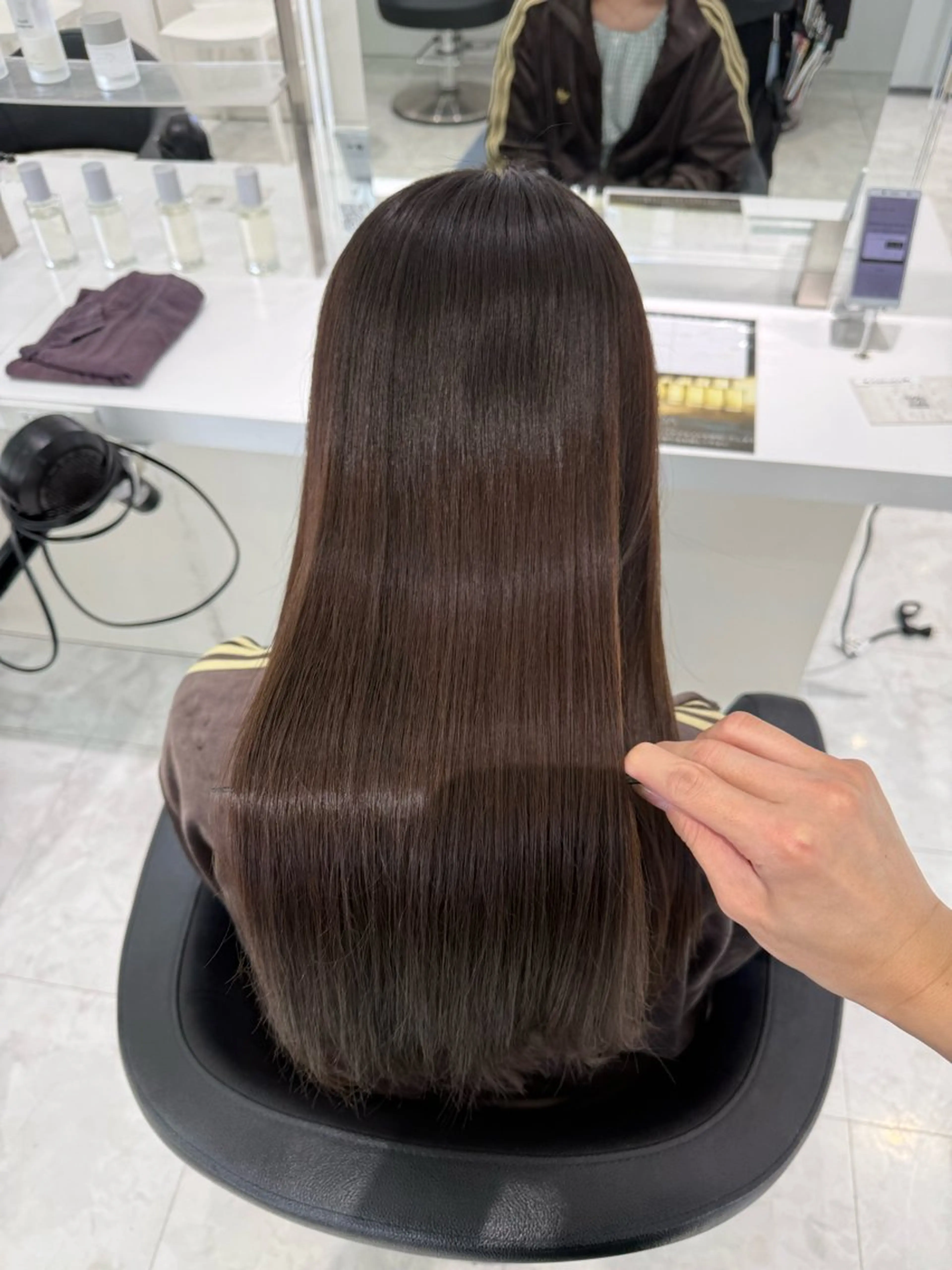 ロング カラー カット 縮毛矯正 大人っぽ暗髪レディ 🩶takuto🩶のヘアスタイル