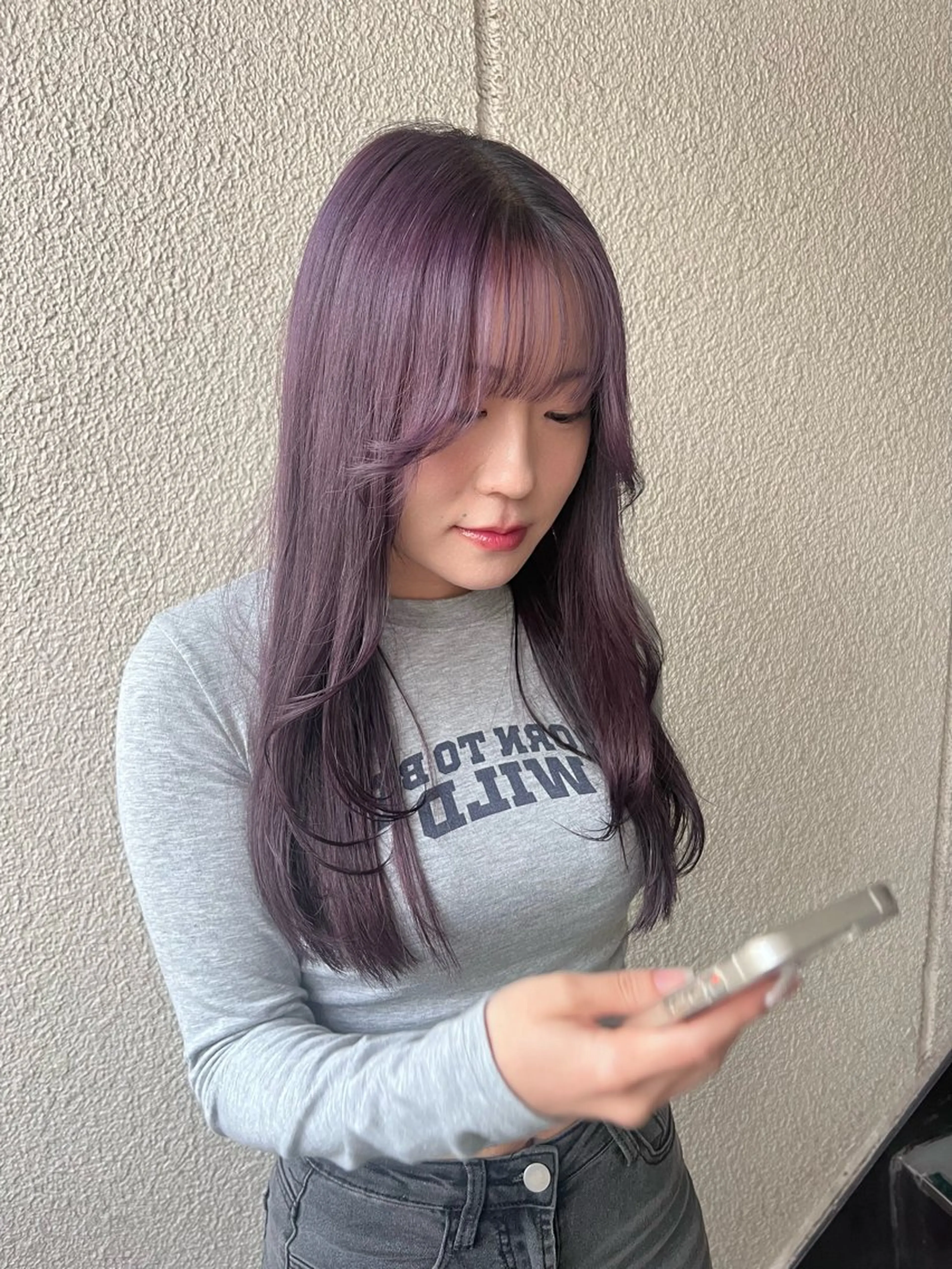 ロング カラー ブリーチ 透明感カラー ラベンダーカラー 韓国風ヘア レイヤーカット カット ヘアカラー トリートメント 🌈デザインヘア職人 Kaede🌈のヘアスタイル