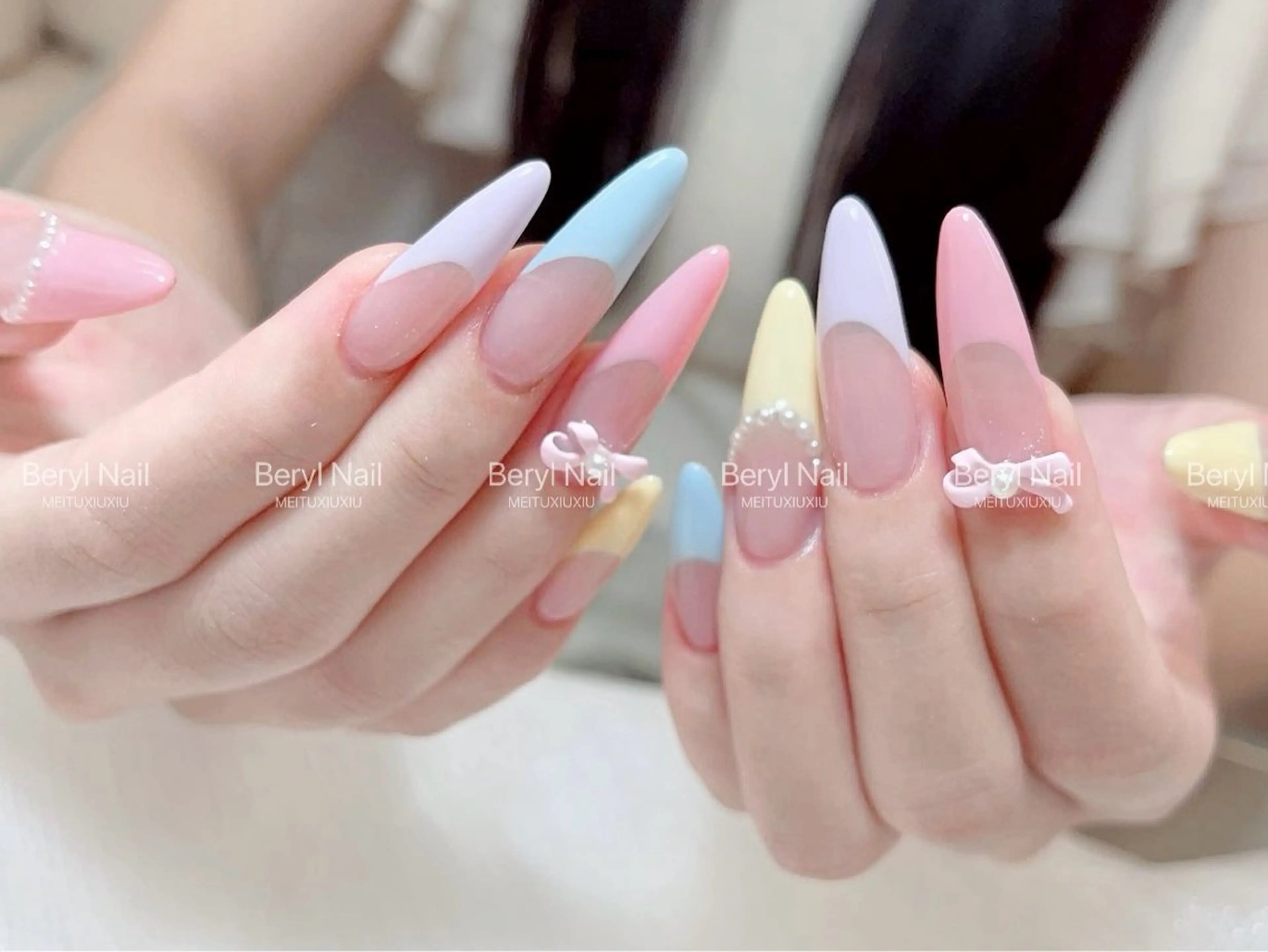 ロング ハンドネイル Beryl Nail 新大久保のネイルデザイン