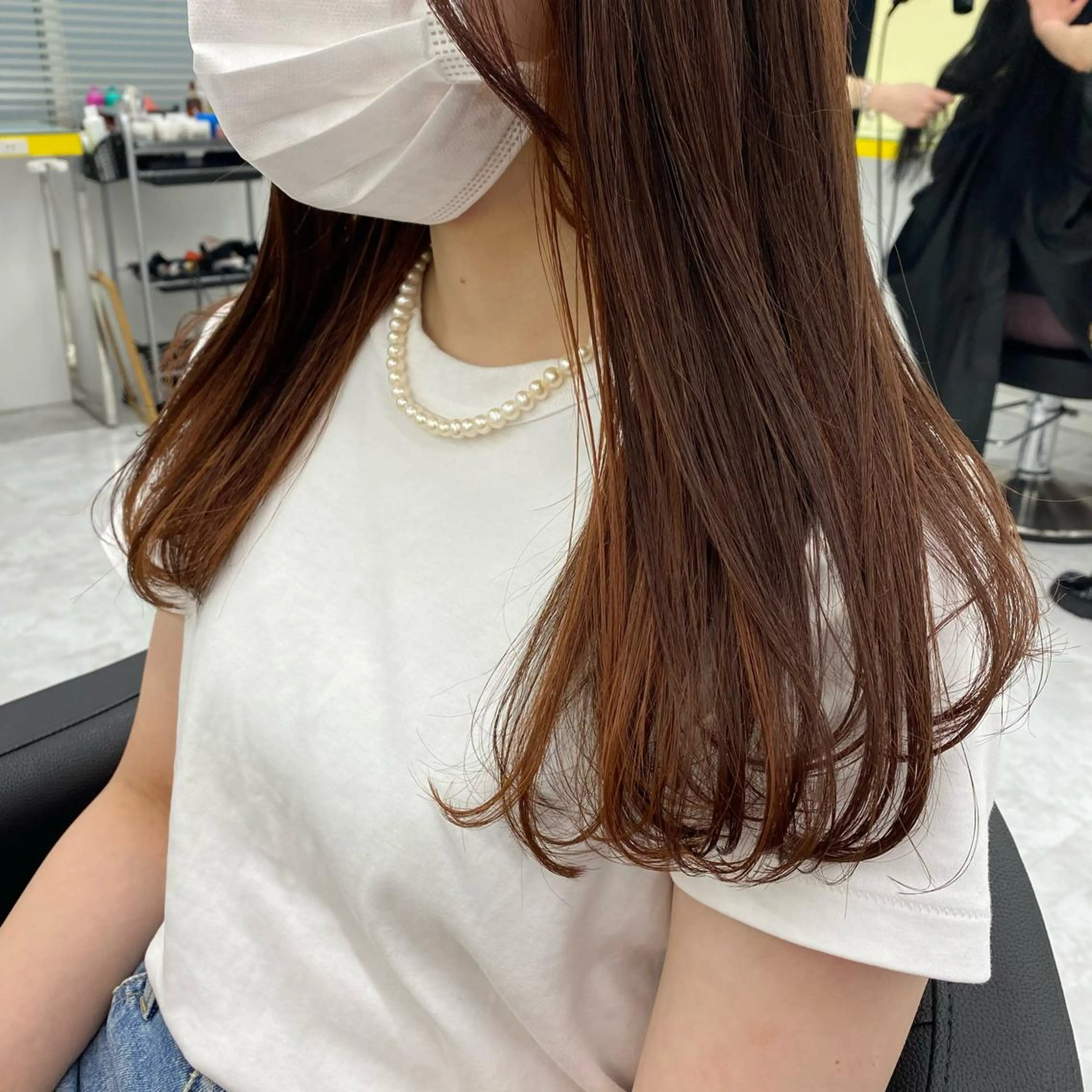 セミロング カラー ヘアアレンジ カット ヘアカラー mai🍑暖色カラー /レイヤー💖のヘアスタイル