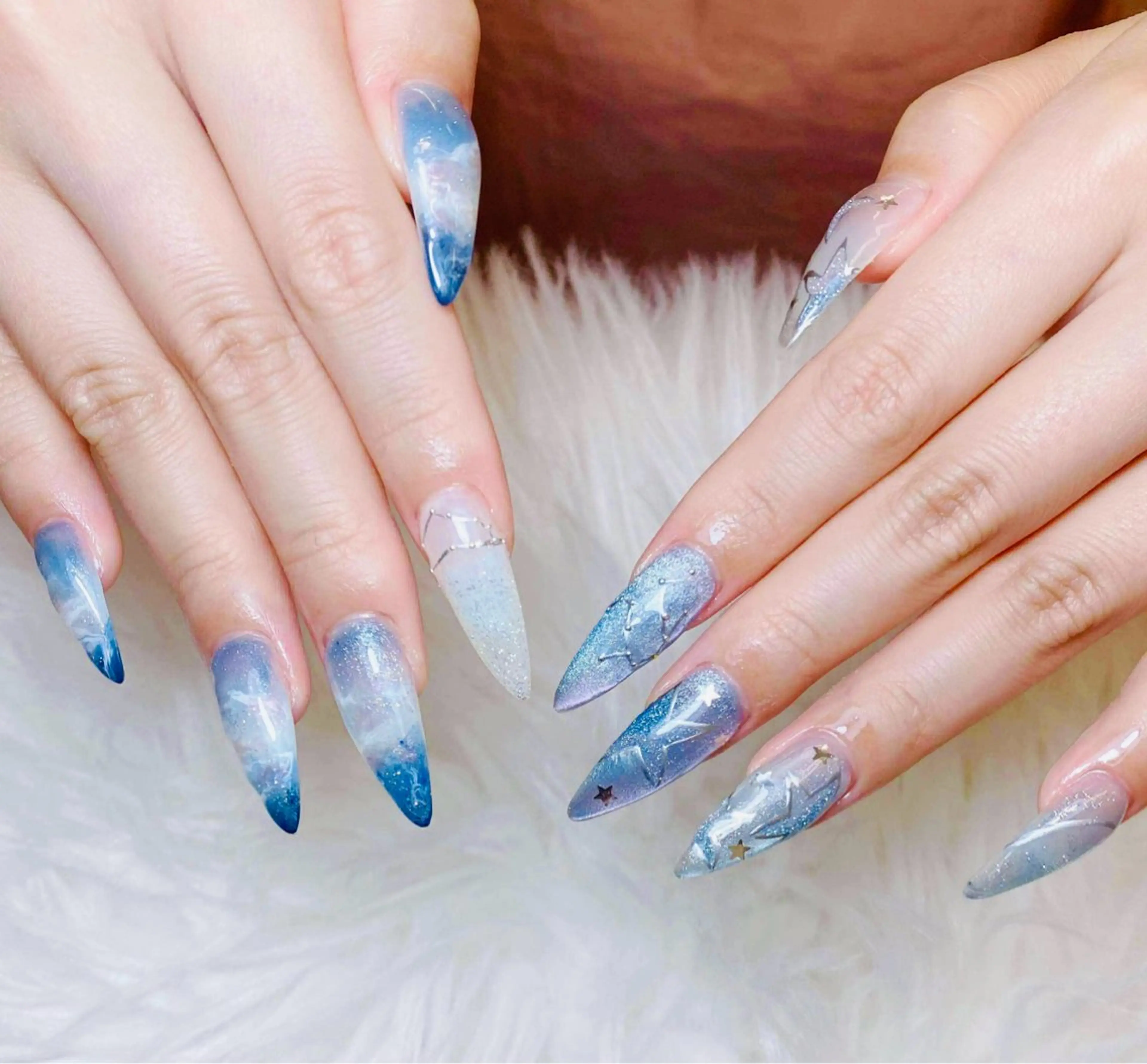 ネイル チークネイル 長さ出し フットネイル マグネットネイル 持ち込み ハンドネイル ANH NAIL ゴテゴテ専門店💎のネイルデザイン