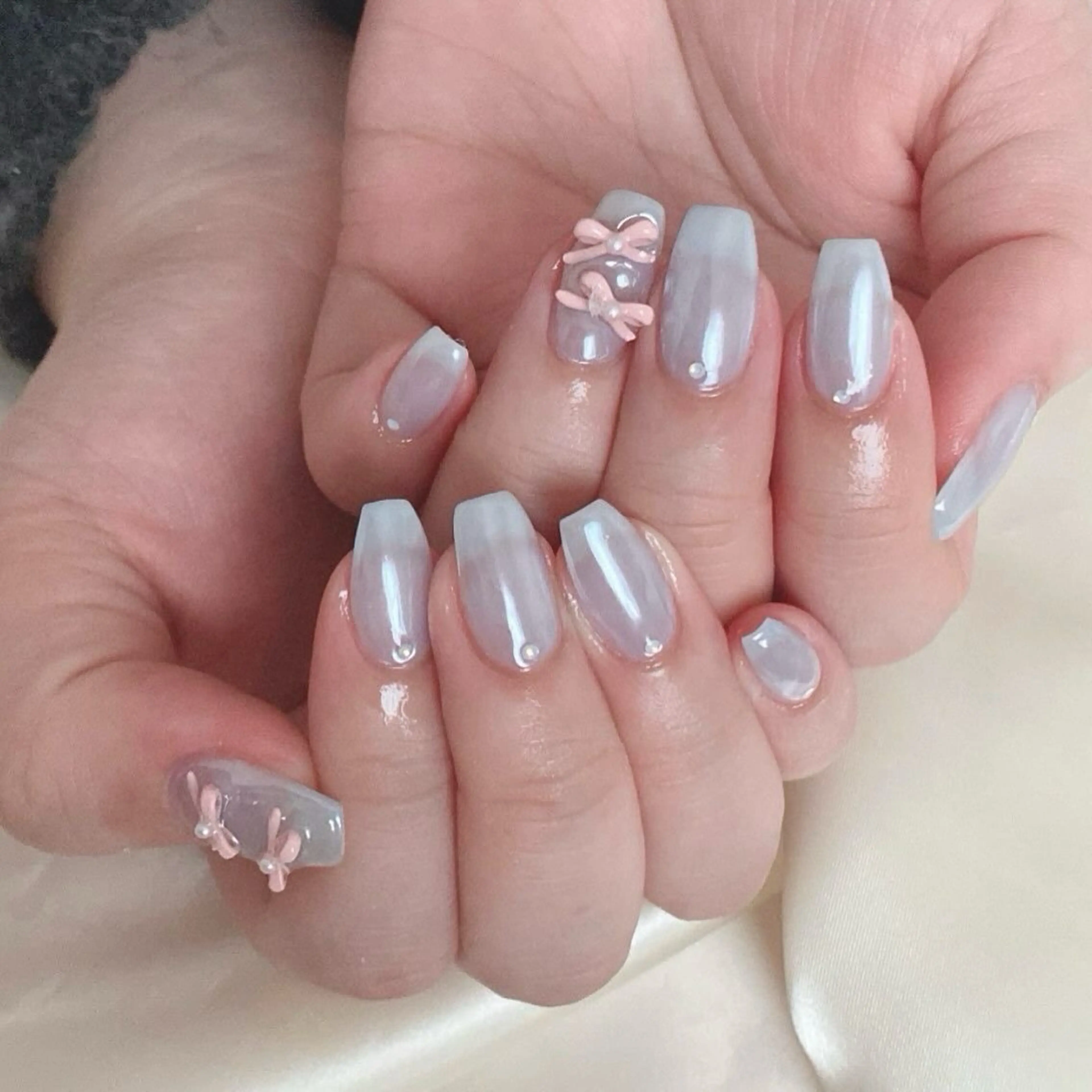 ネイル 韓国ネイル 持ち込み ニュアンスネイル ネイルチップ 冬ネイル RINN ANA.CHUOのネイルデザイン