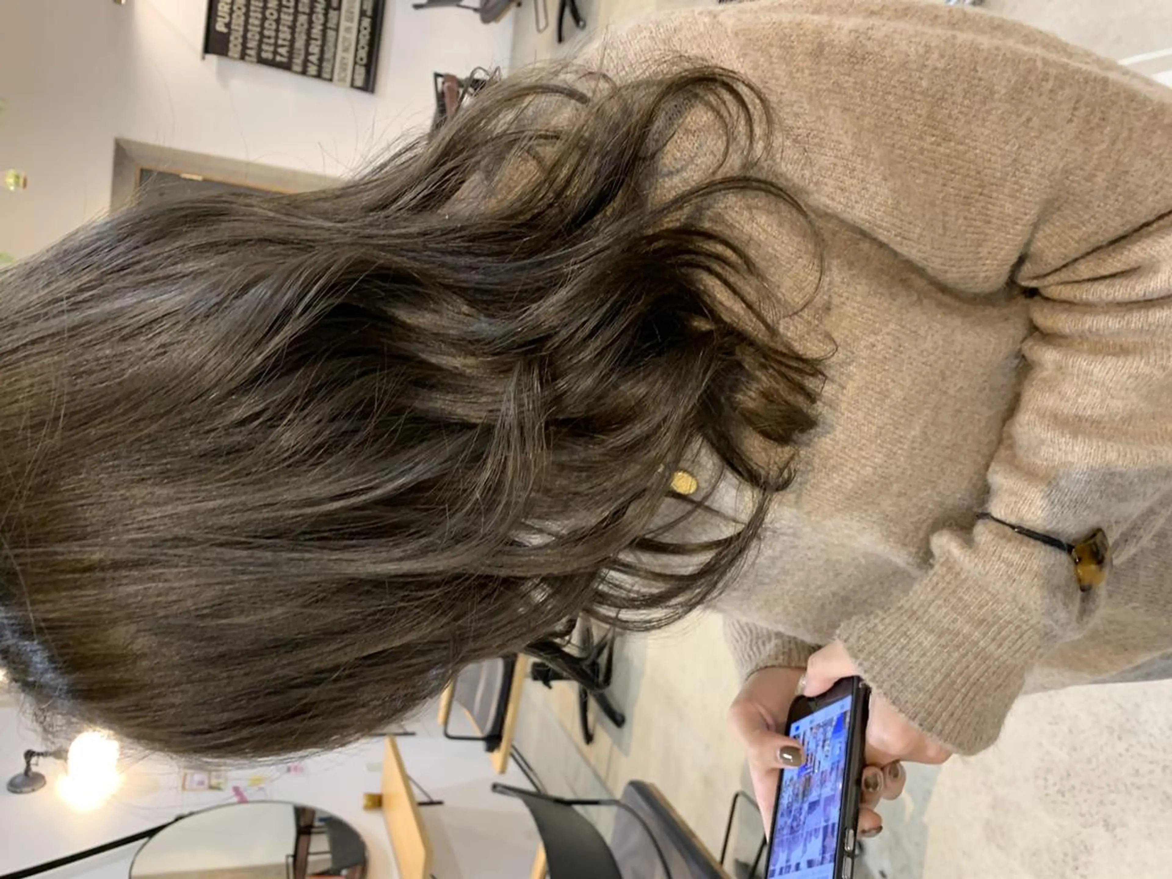 ロング カラー パーマ ヘアアレンジ メンズ キッズ ネイル マツエク・マツパ 中津No.1髪質改善 店長✨透ける暗髪のヘアスタイル