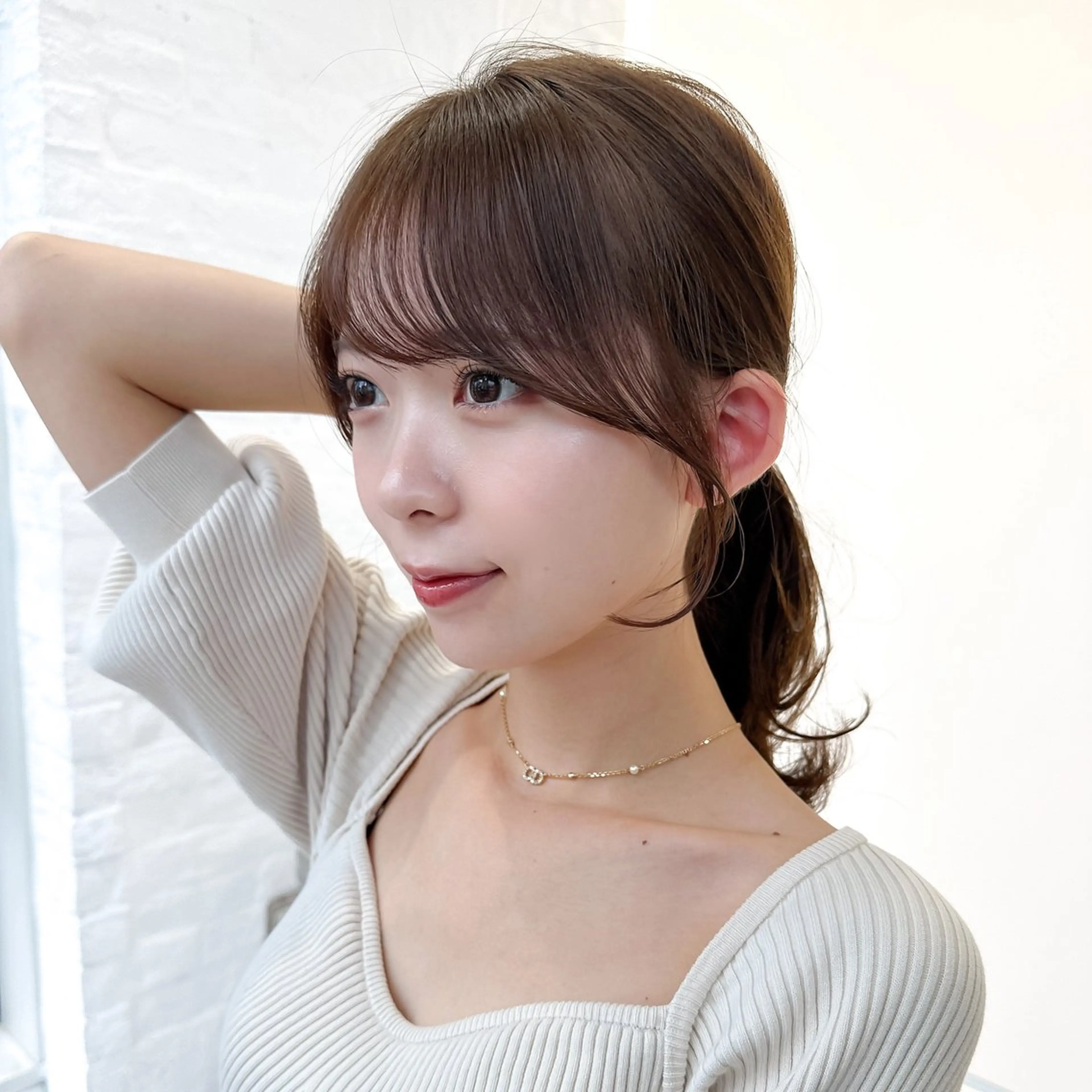 セミロング カラー ベージュカラー ブラウンカラー ブラウンベージュ くびれヘア 顔周りカット 顔周り/くびれヘア 韓国ヘア💕風間るなのヘアスタイル