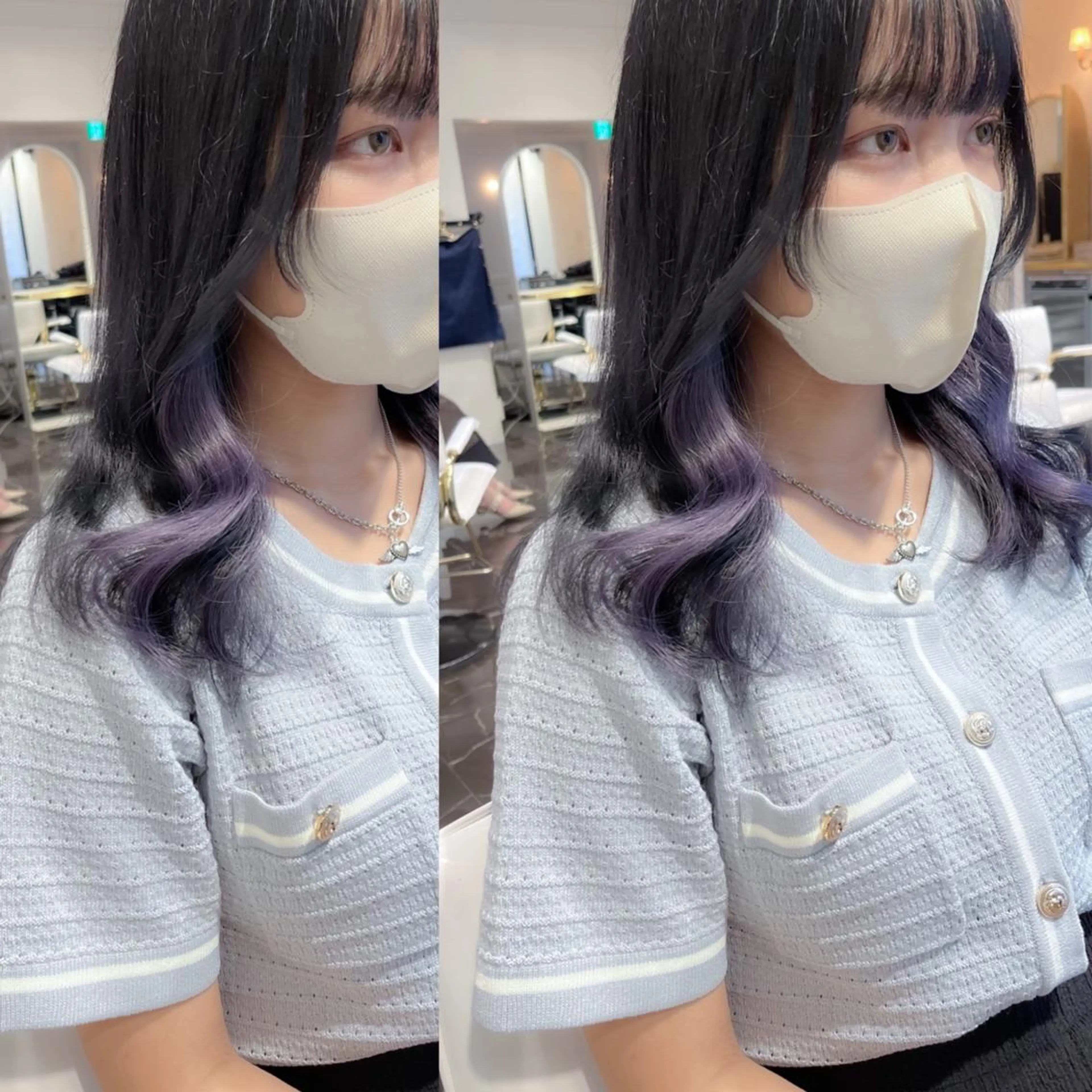 セミロング カラー ブリーチ ヘアカラー miyu /トレンド カラー×艶髪のヘアスタイル