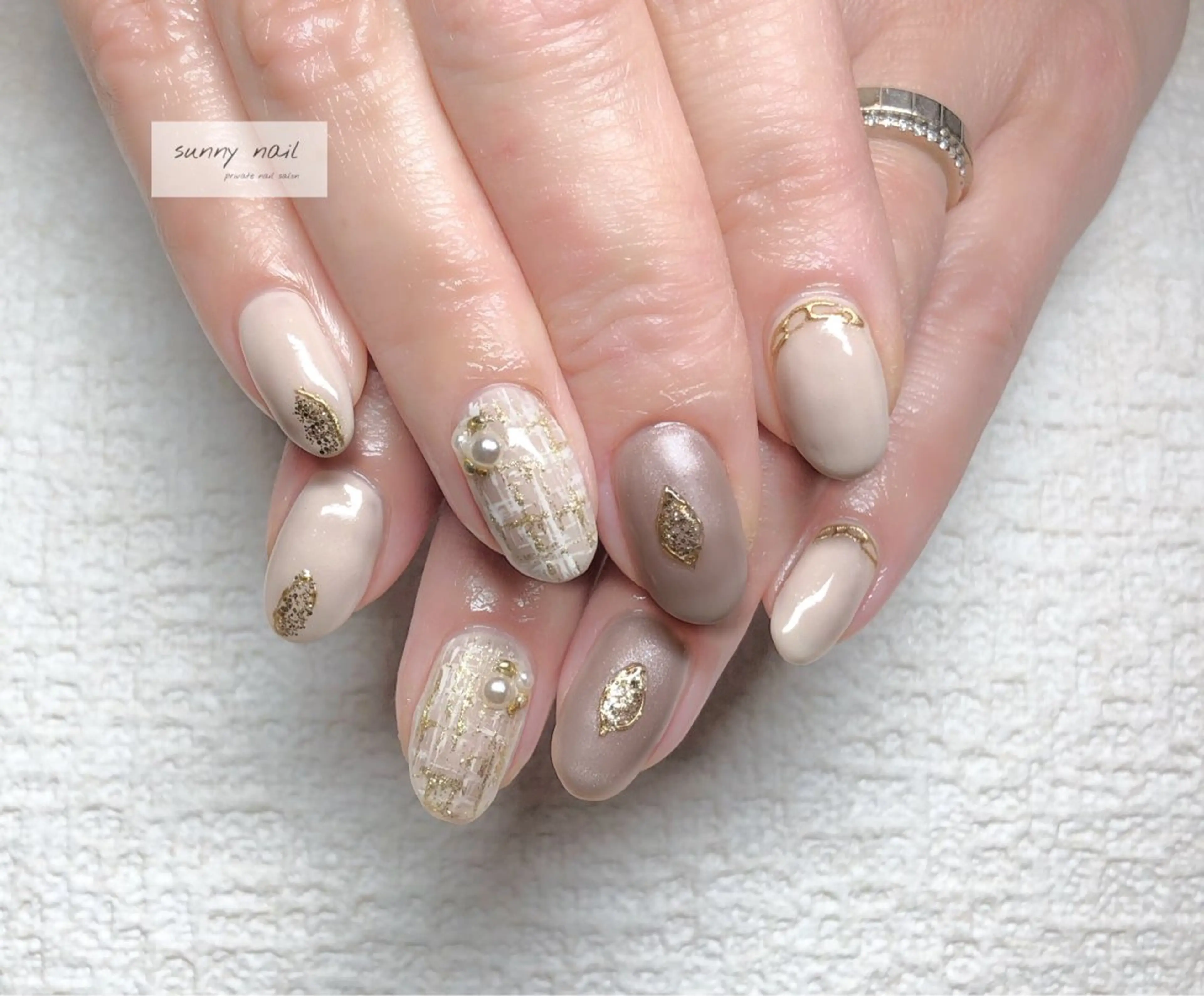 ネイル ツイードネイル 冬ネイル sunny nailのネイルデザイン