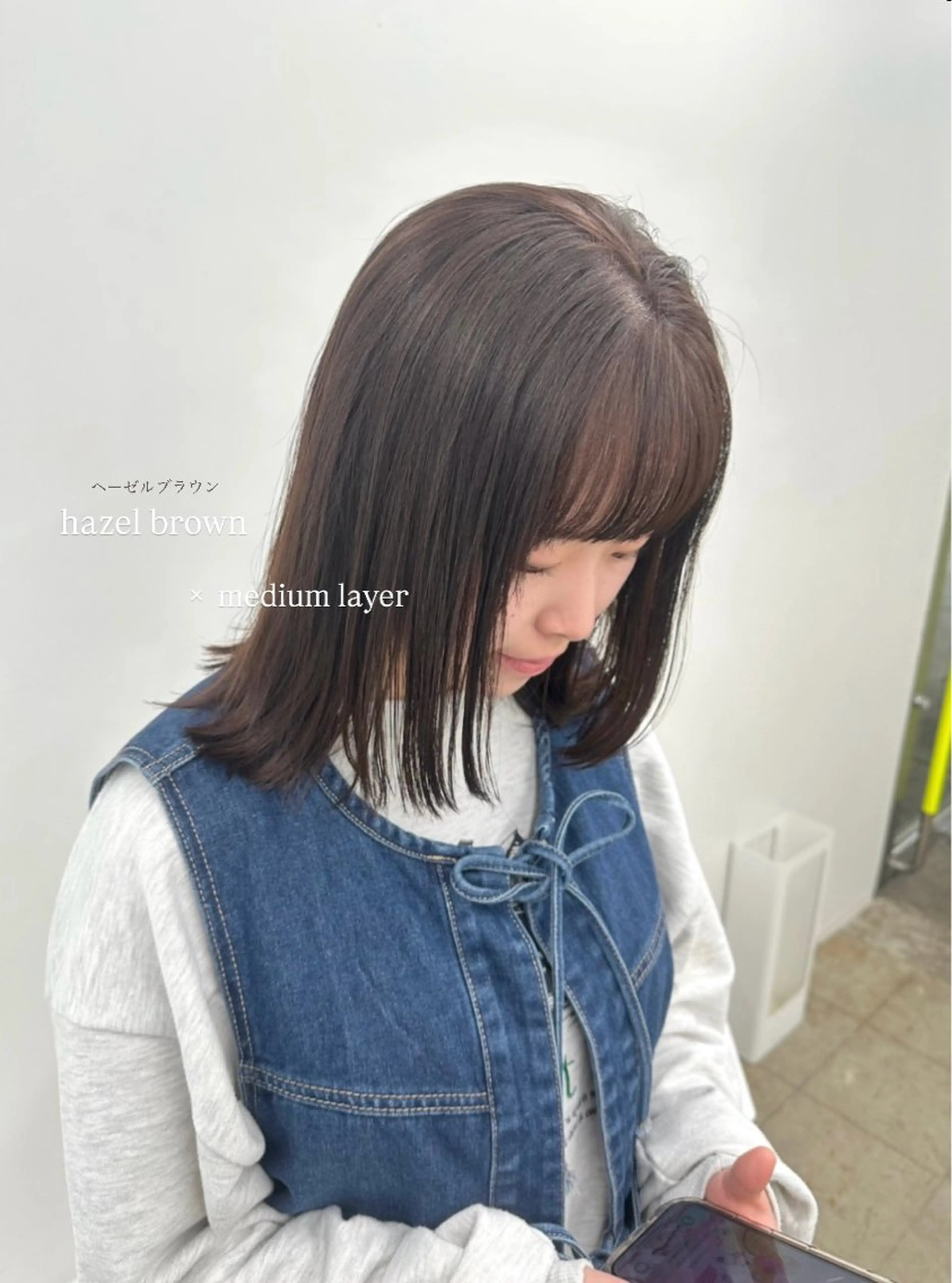 セミロング カラー aisa ／札幌／艶カラー🎀のヘアスタイル