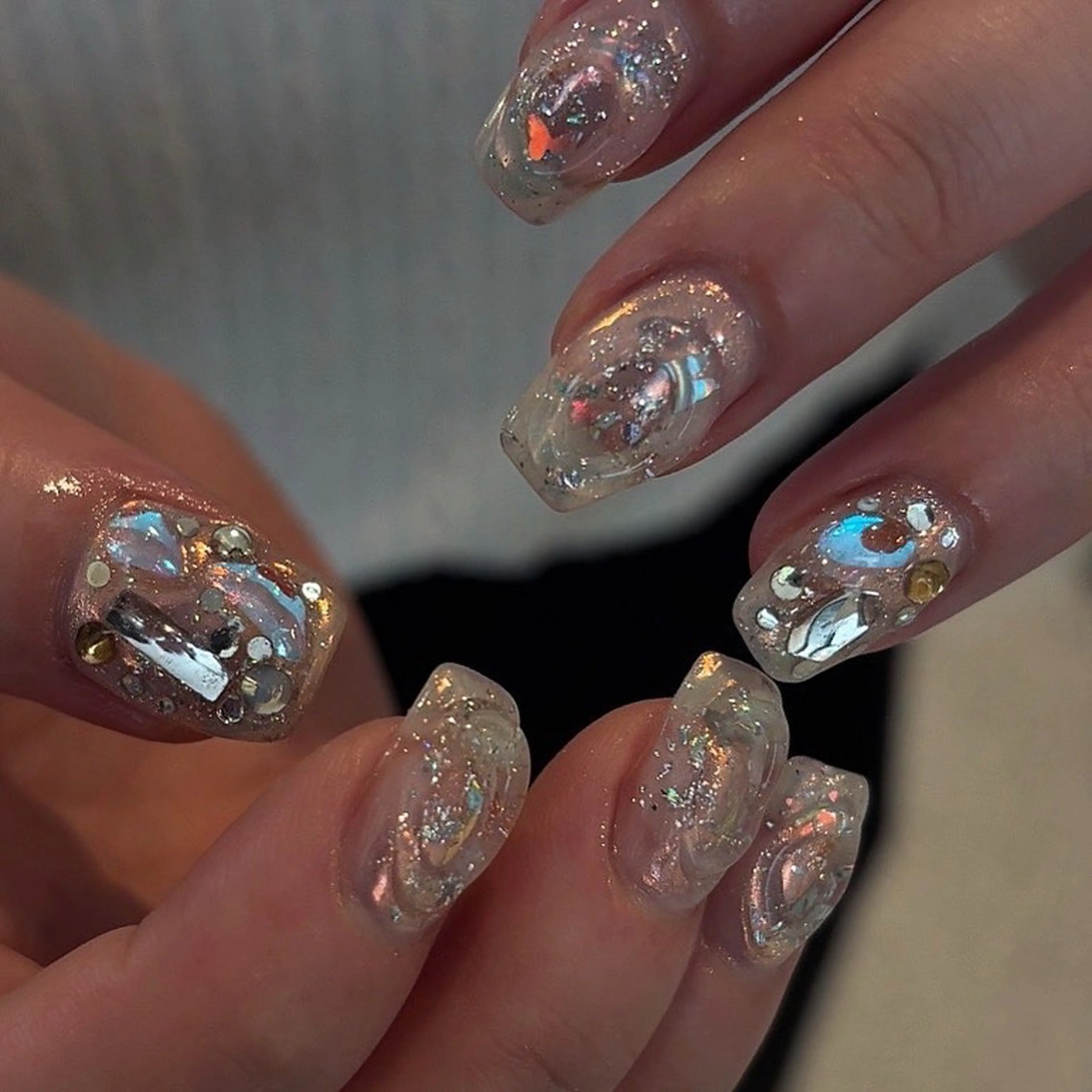 ネイル オーロラネイル ぷっくりネイル ハンドネイル nao＿nail .929のネイルデザイン