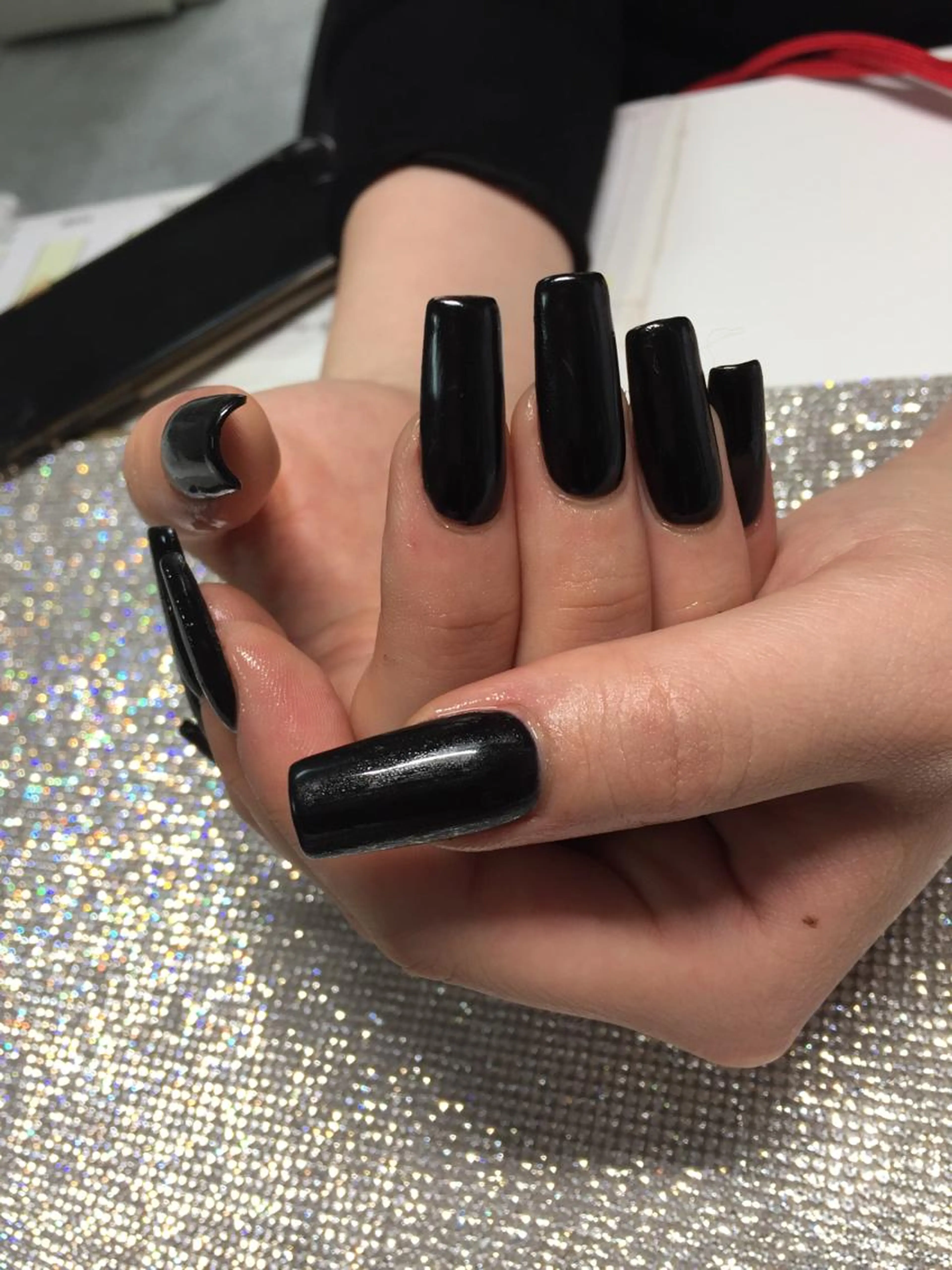 ジェル💅ワンカラー、ラメラメグラ(自店他店ジェルオフ無料込み、他店長さだしオフ＋¥1000頂きます)の写真