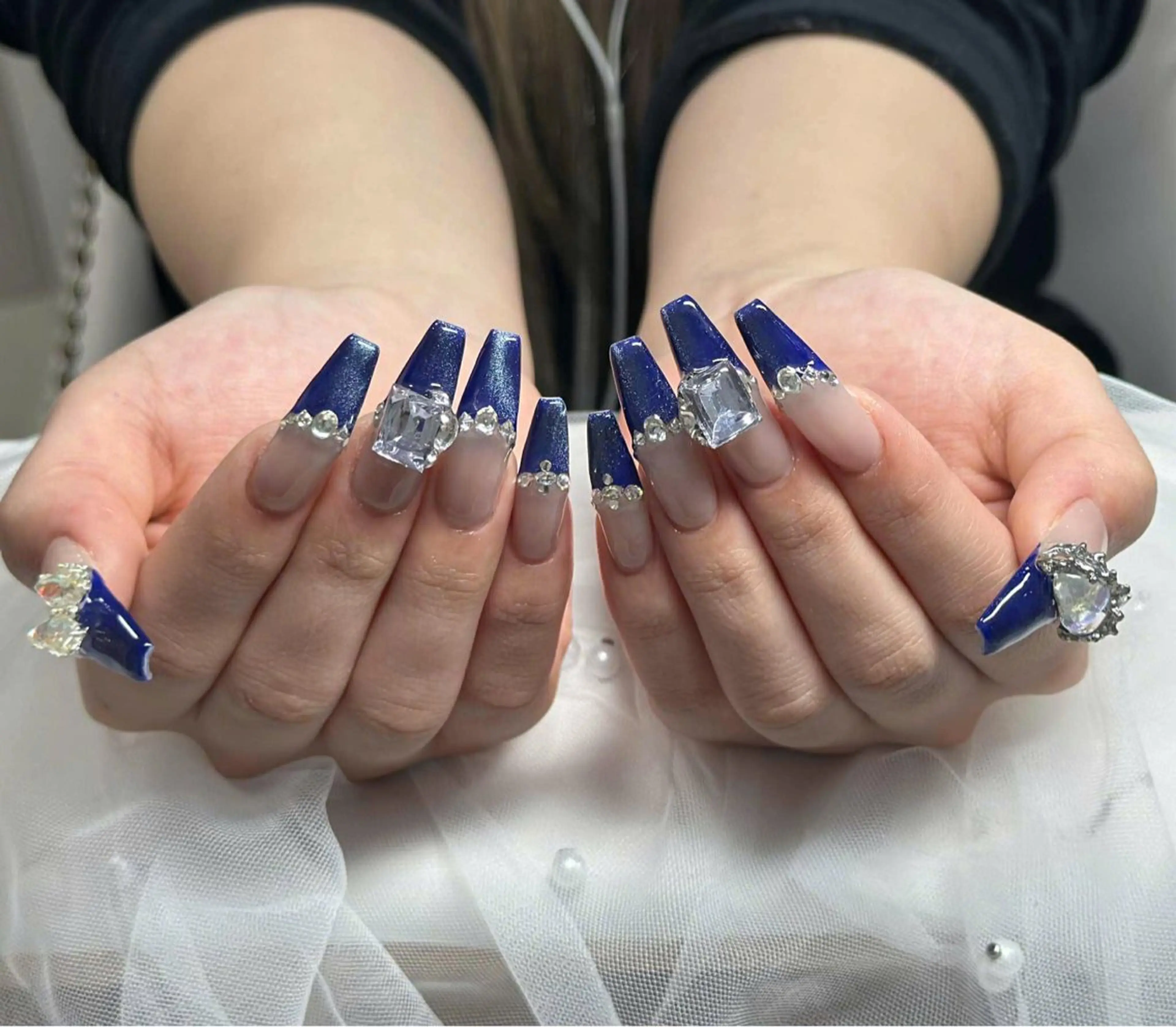 ネイル フレンチネイル ジェルネイル ハロウィン 韓国ネイル マグネットネイル ハンドネイル Hbaby nailのネイルデザイン