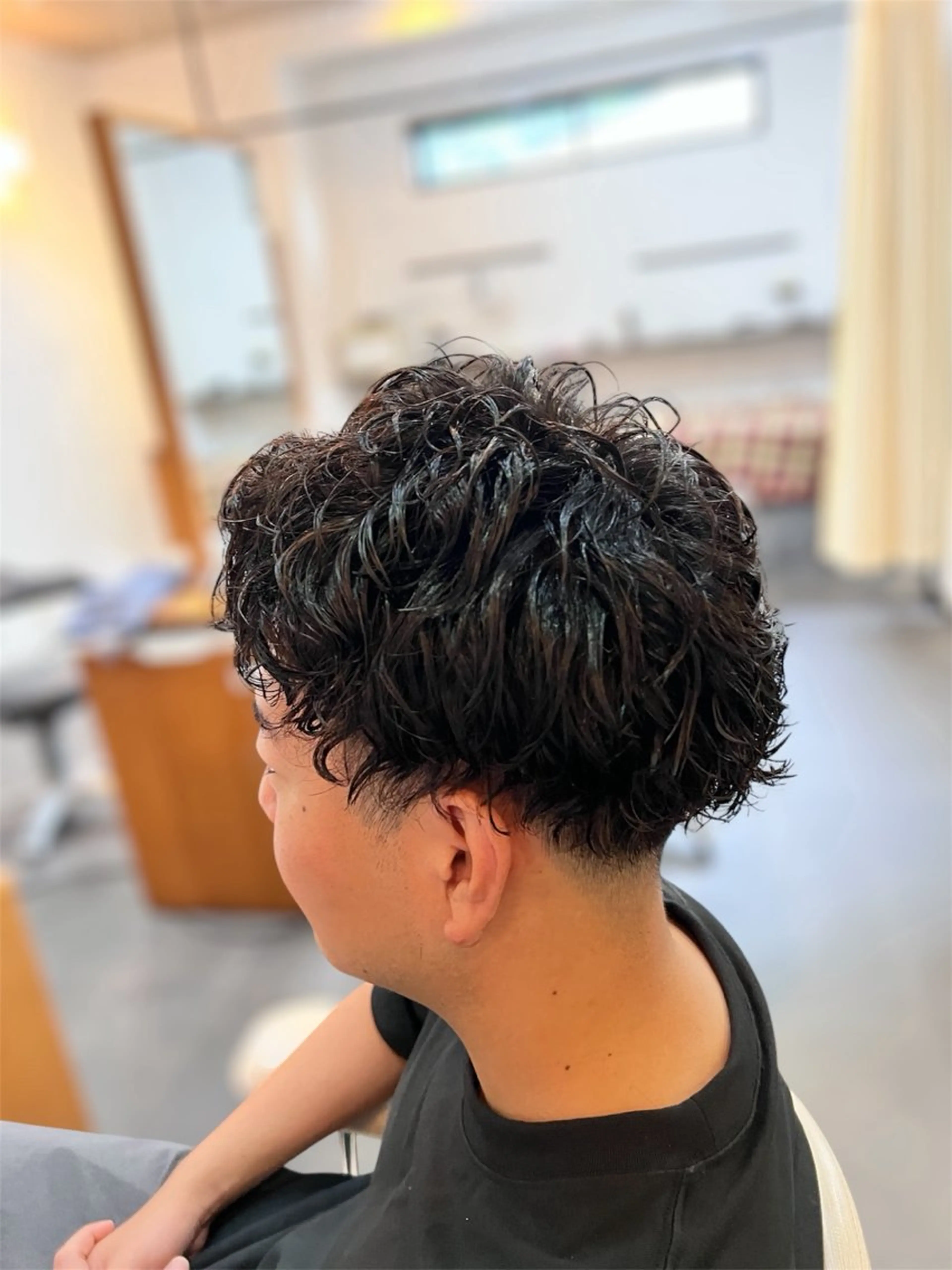 メンズカット+ナチュラルパーマ+プチヘッドスパ+マイクロバブルの写真