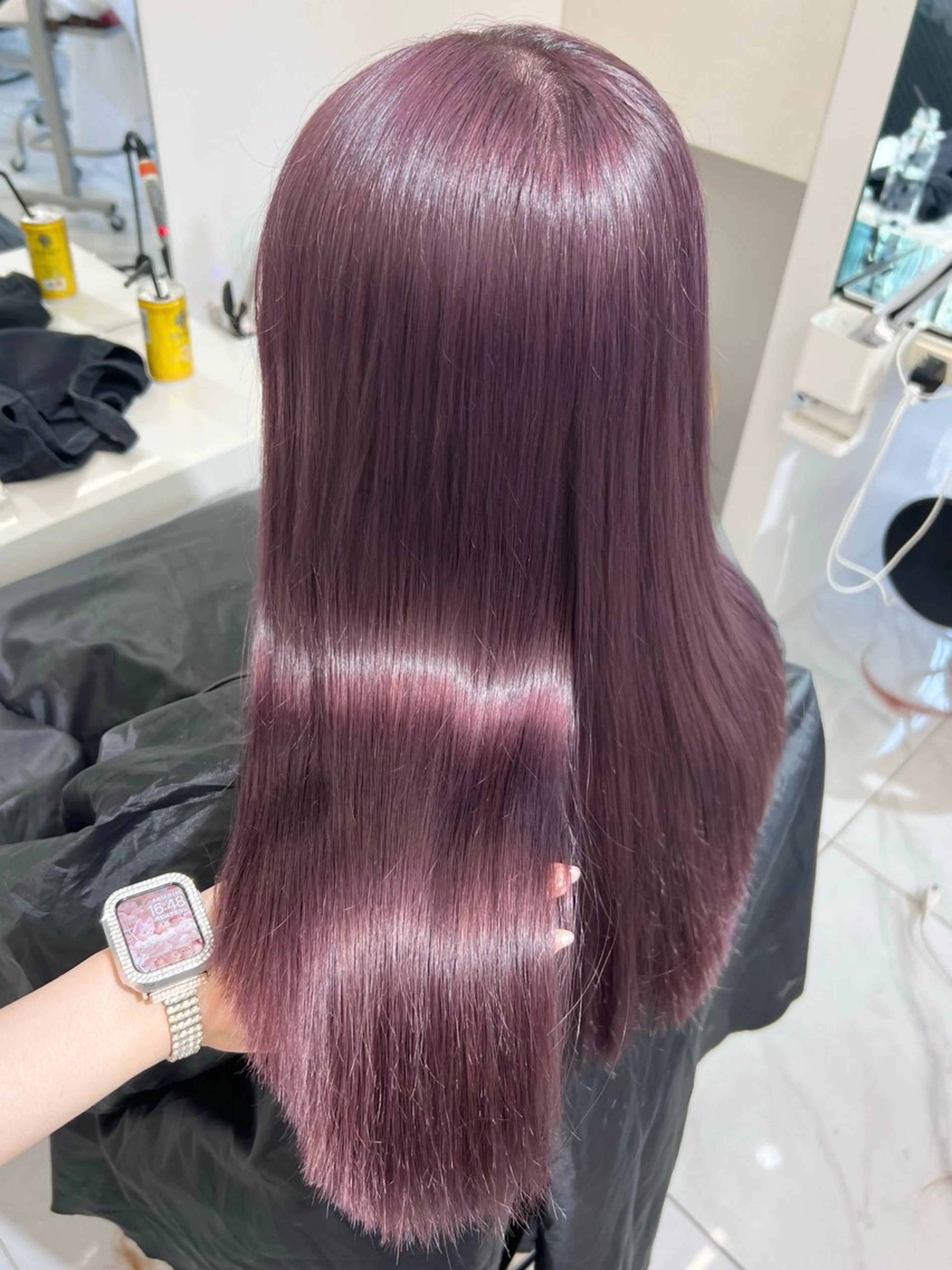 セミロング カラー ブリーチ イルミナカラー ラベンダーカラー ラベンダーグレー ヘアカラー トリートメント 盛れる顔周り🤍渋谷 Risa🎀のヘアスタイル