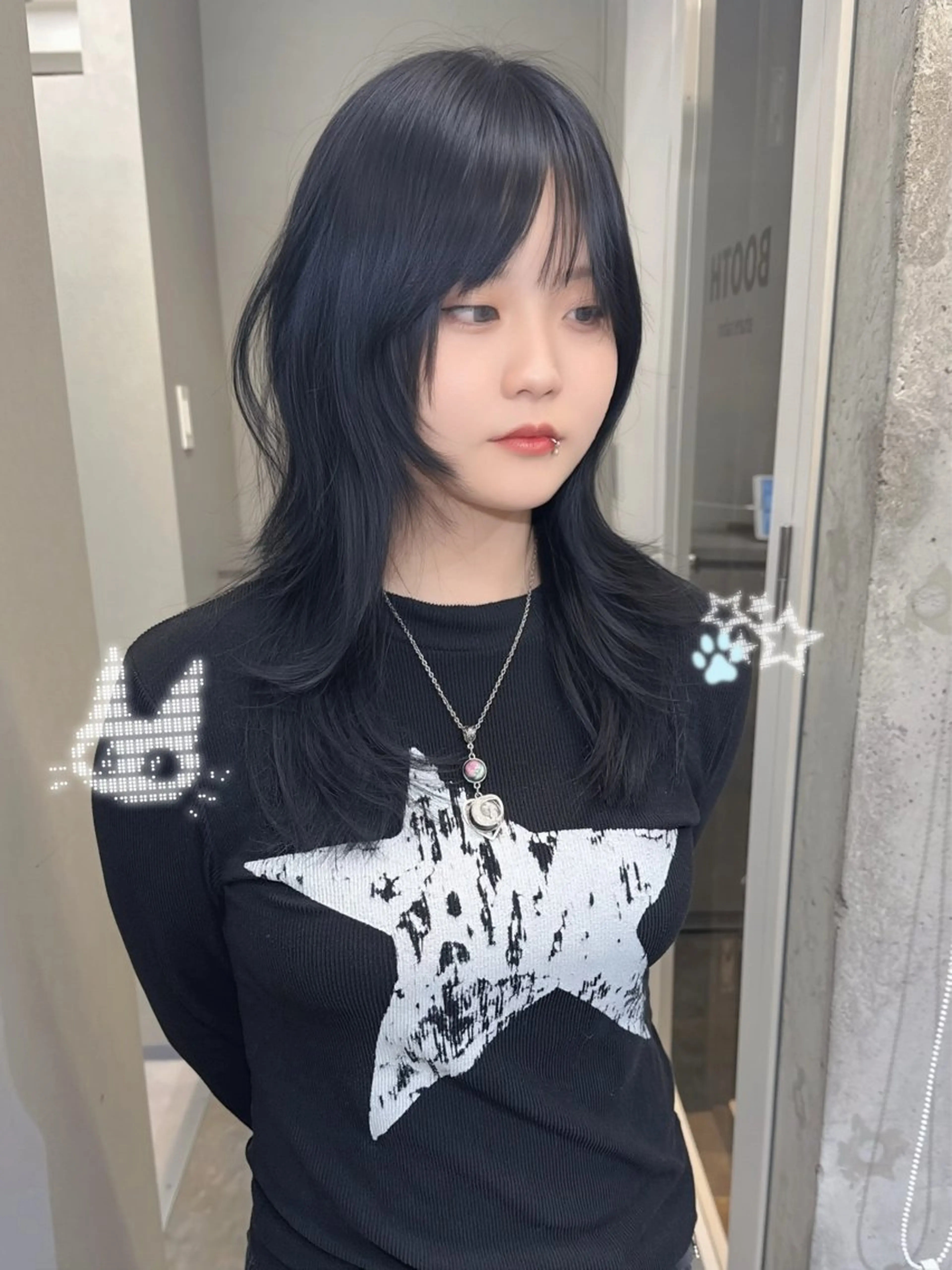 ロング ハイレイヤー 韓国風ヘア レイヤーカット カット Amelie yunのヘアスタイル