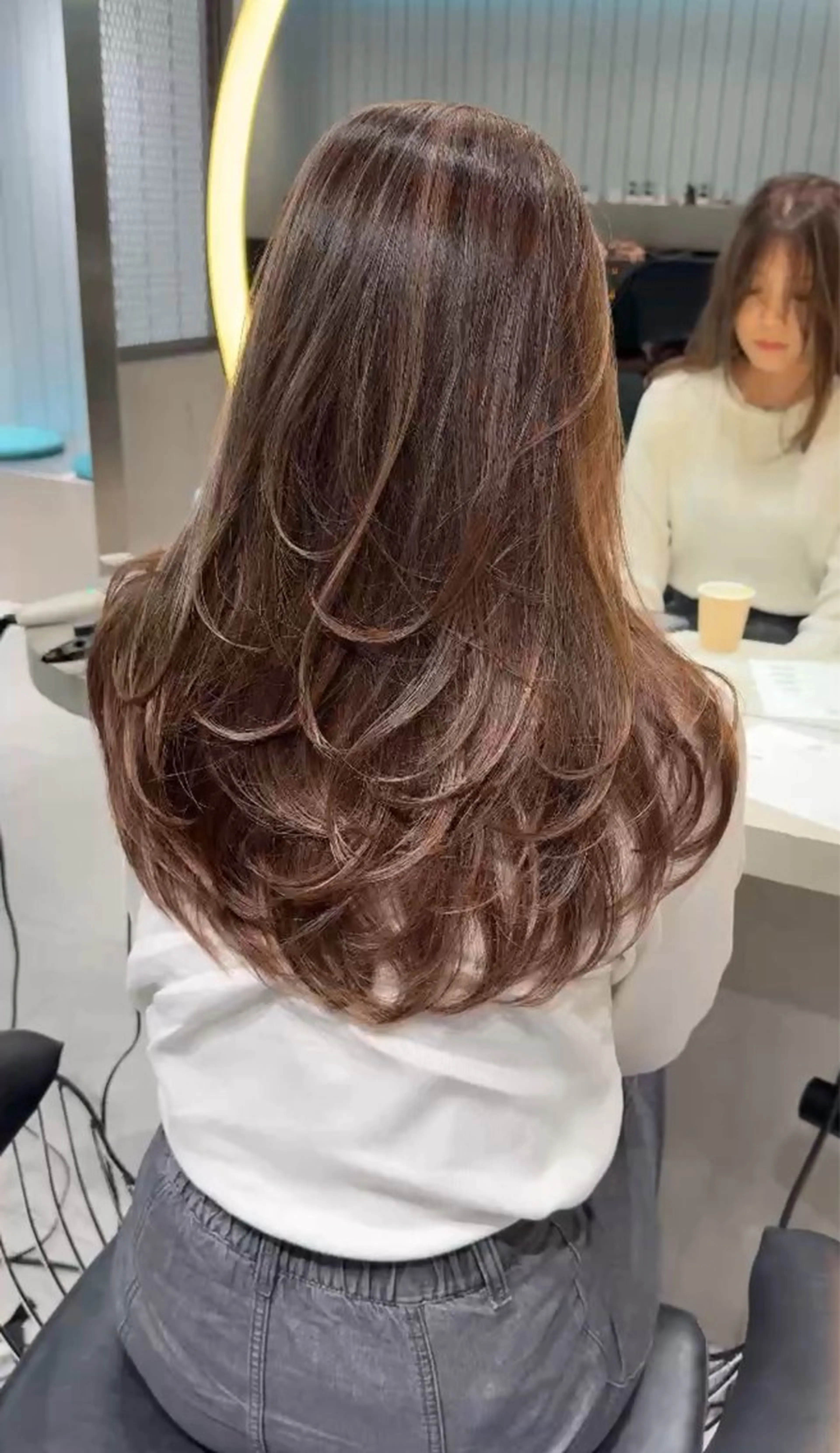 ロング カラー カット ヘアカラー トリートメント Lond mare レイヤーカット/韓国のヘアスタイル