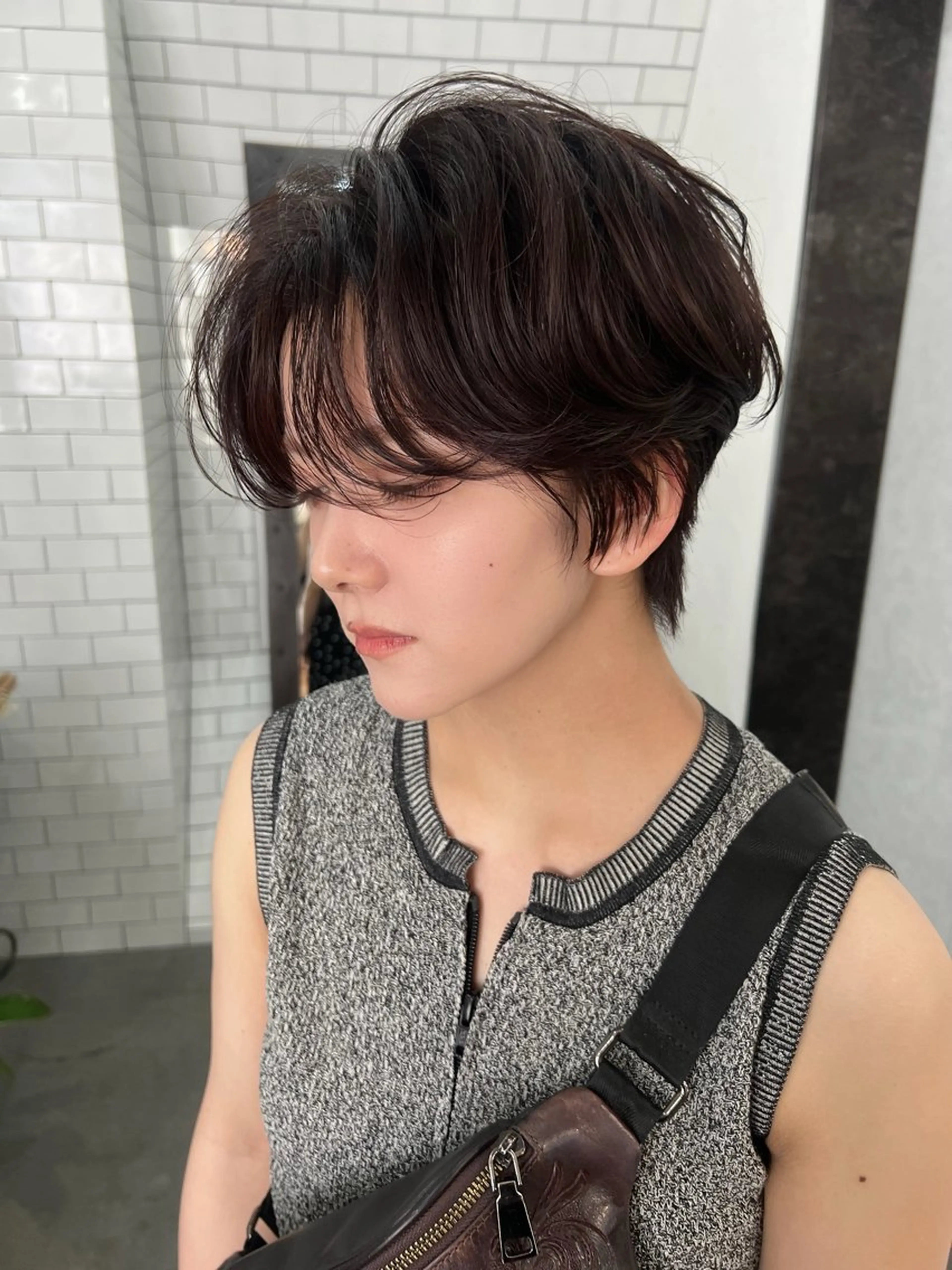 ショート カット パーマ 紙屋町ショート /ボブ　パーマ河内蓮のヘアスタイル