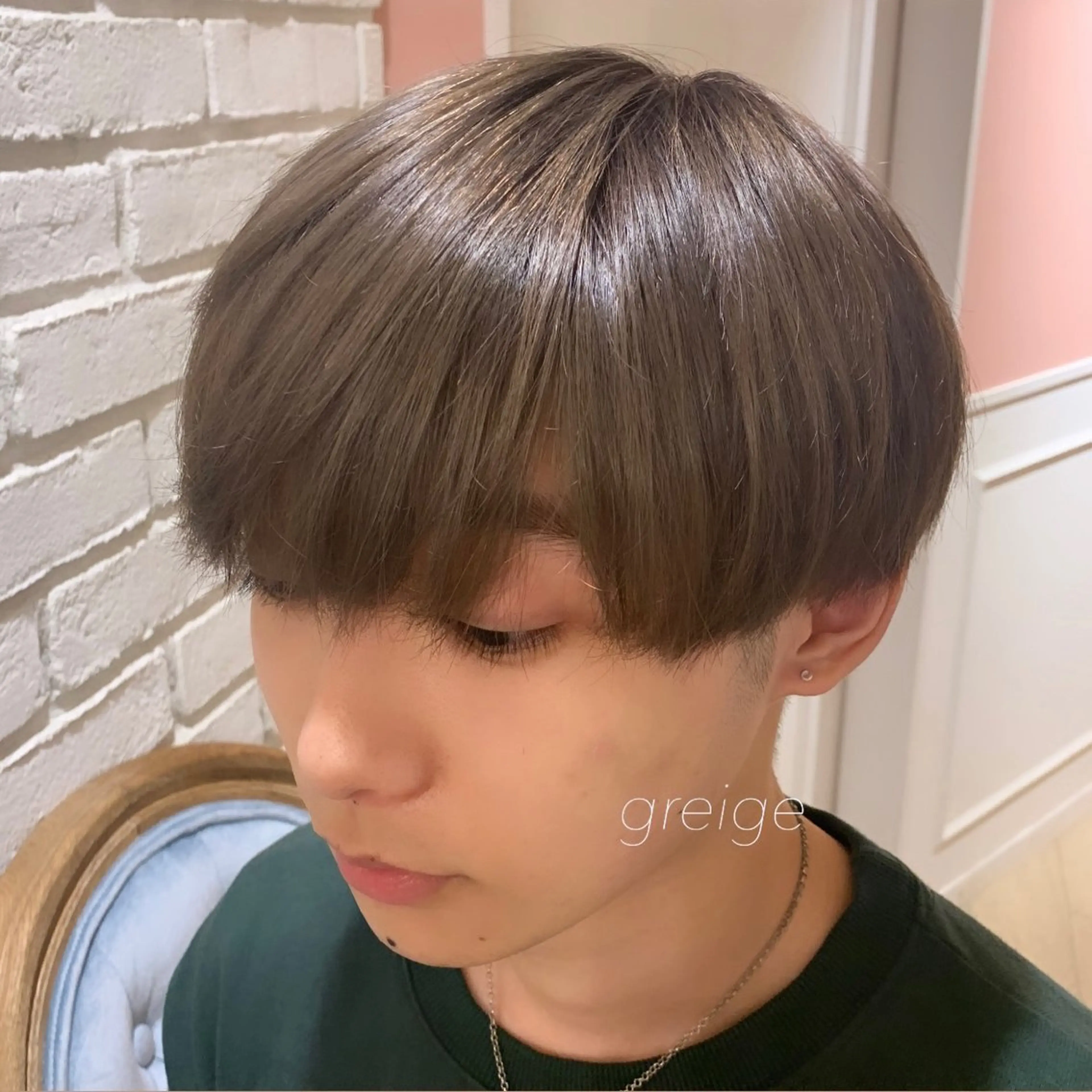 ショート カラー メンズ マッシュ 透明感カラー グレージュ 似合わせカット得意 💛RENA💛のヘアスタイル