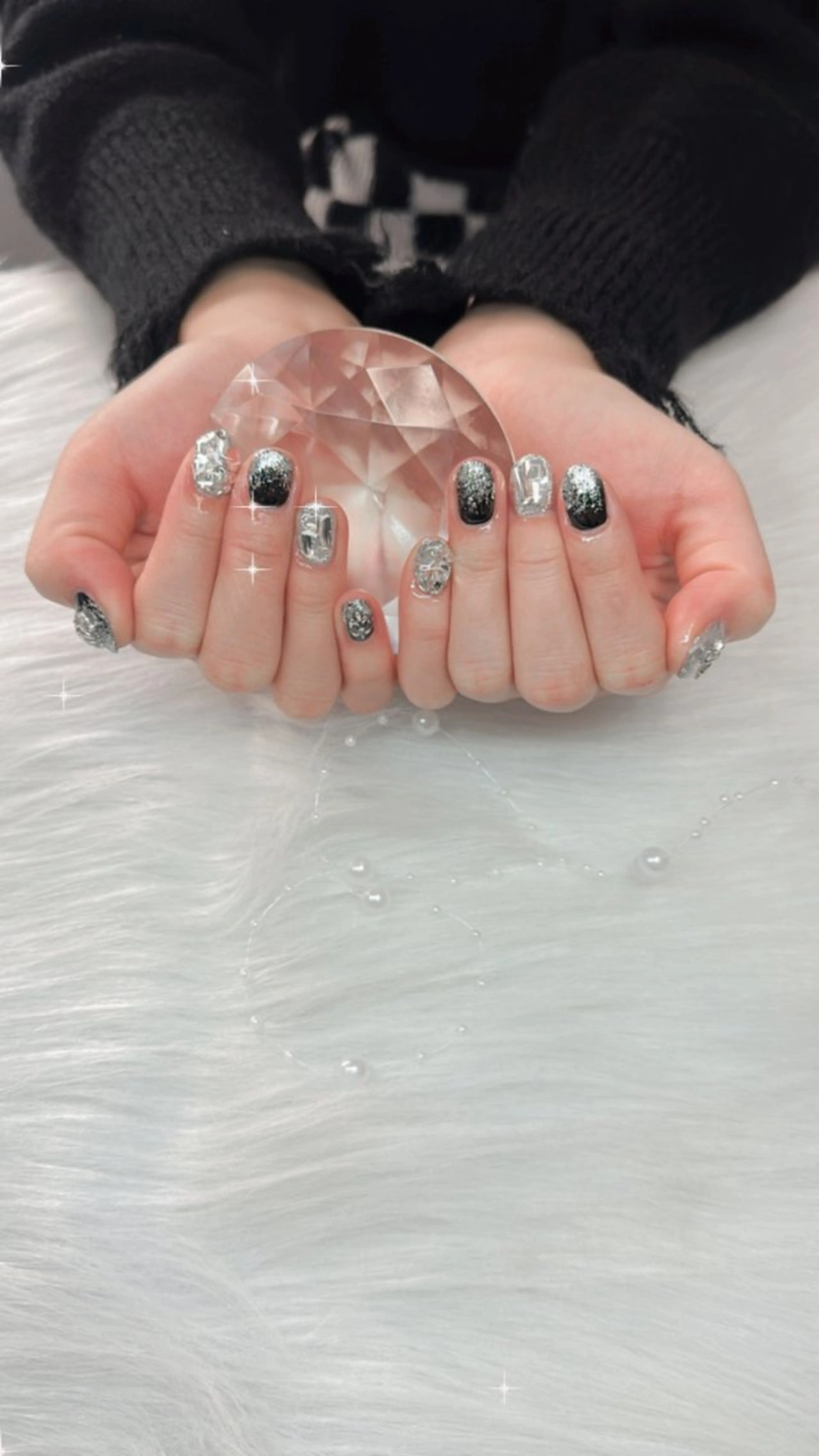 ネイル グラデーション ラメ(グリッター) ラメグラデーション 中西 美羽のネイルデザイン