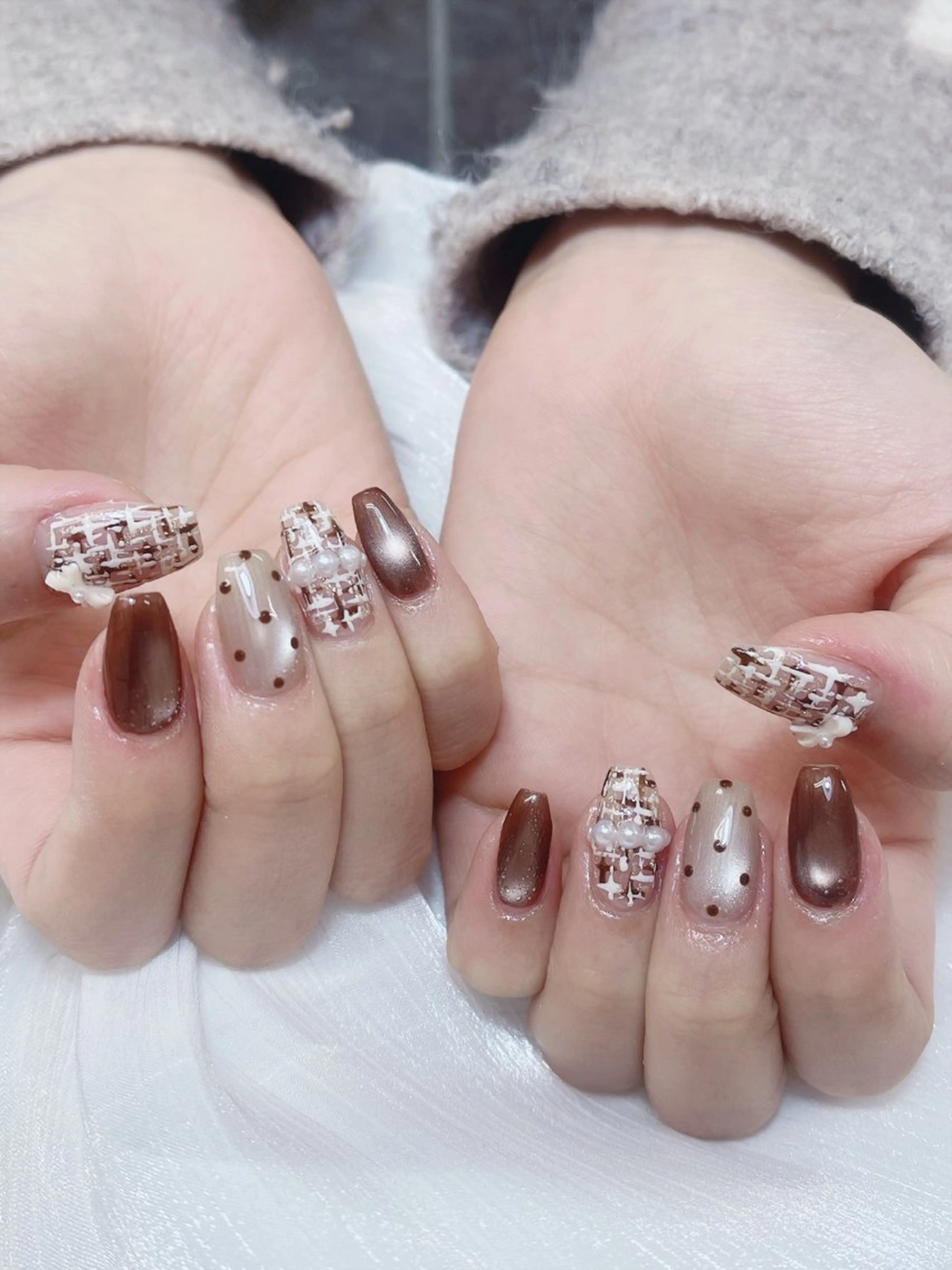 ネイル チークネイル 成人式 フレンチネイル グラデーション 氷ネイル・うるうるネイル ハンドネイル DUO   MI nail salonのネイルデザイン