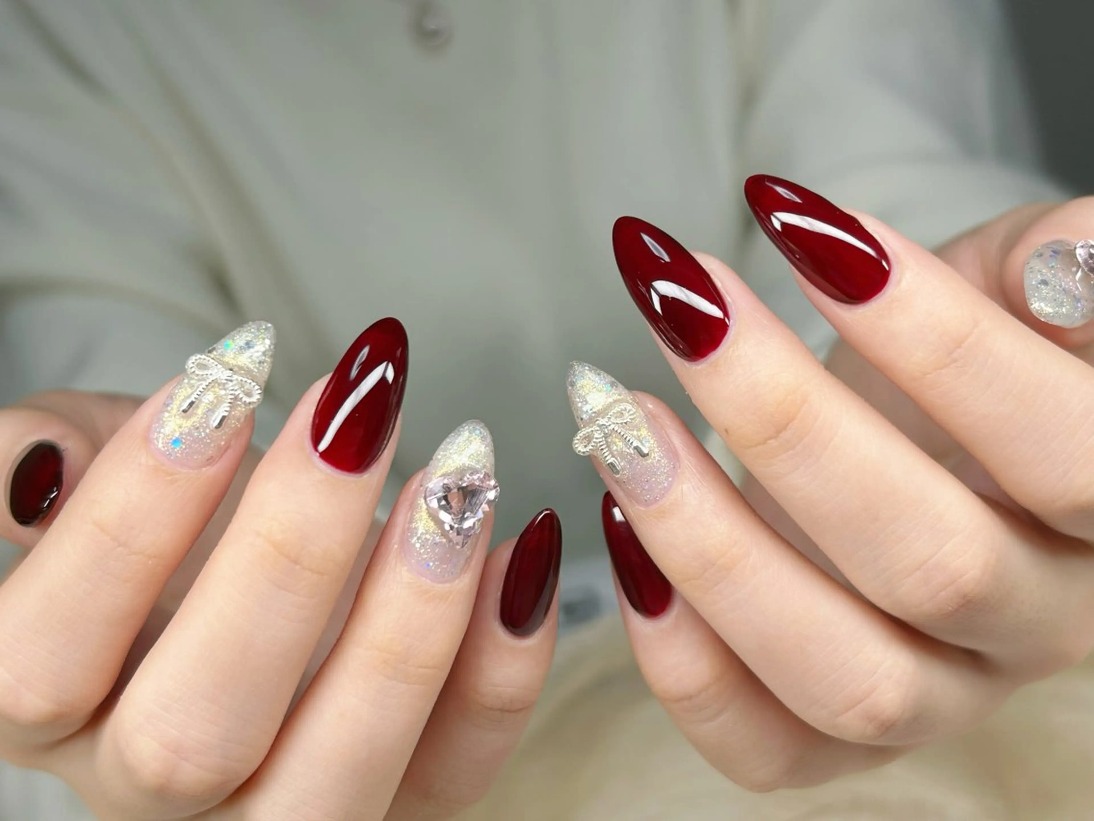 ネイル アートネイル チークネイル 成人式 入学式 長さ出し ハンドネイル Lino Nailのネイルデザイン