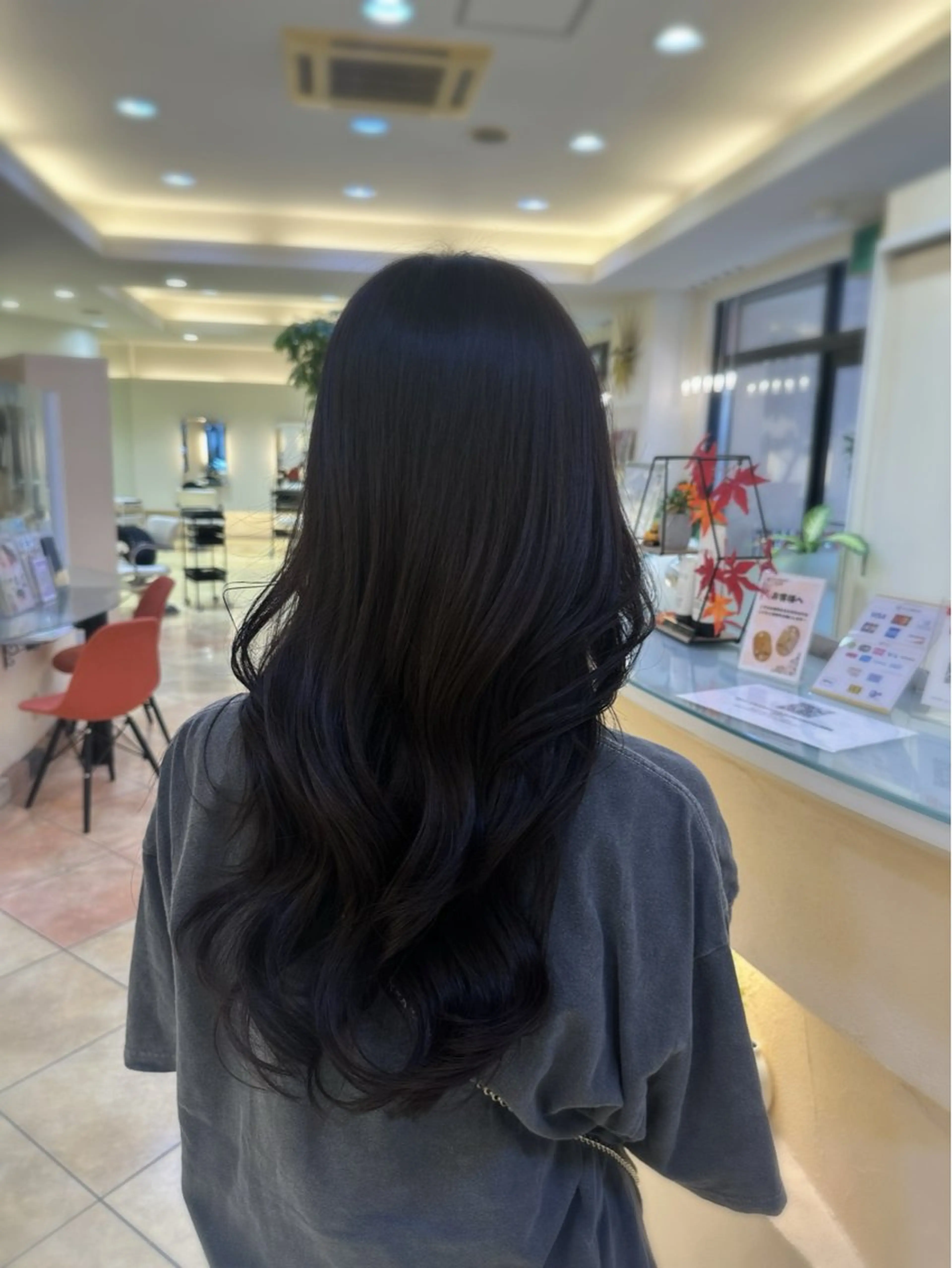 ロング カラー グレージュ カット ヘアカラー トリートメント 小顔レイヤー💗 木村実樹のヘアスタイル