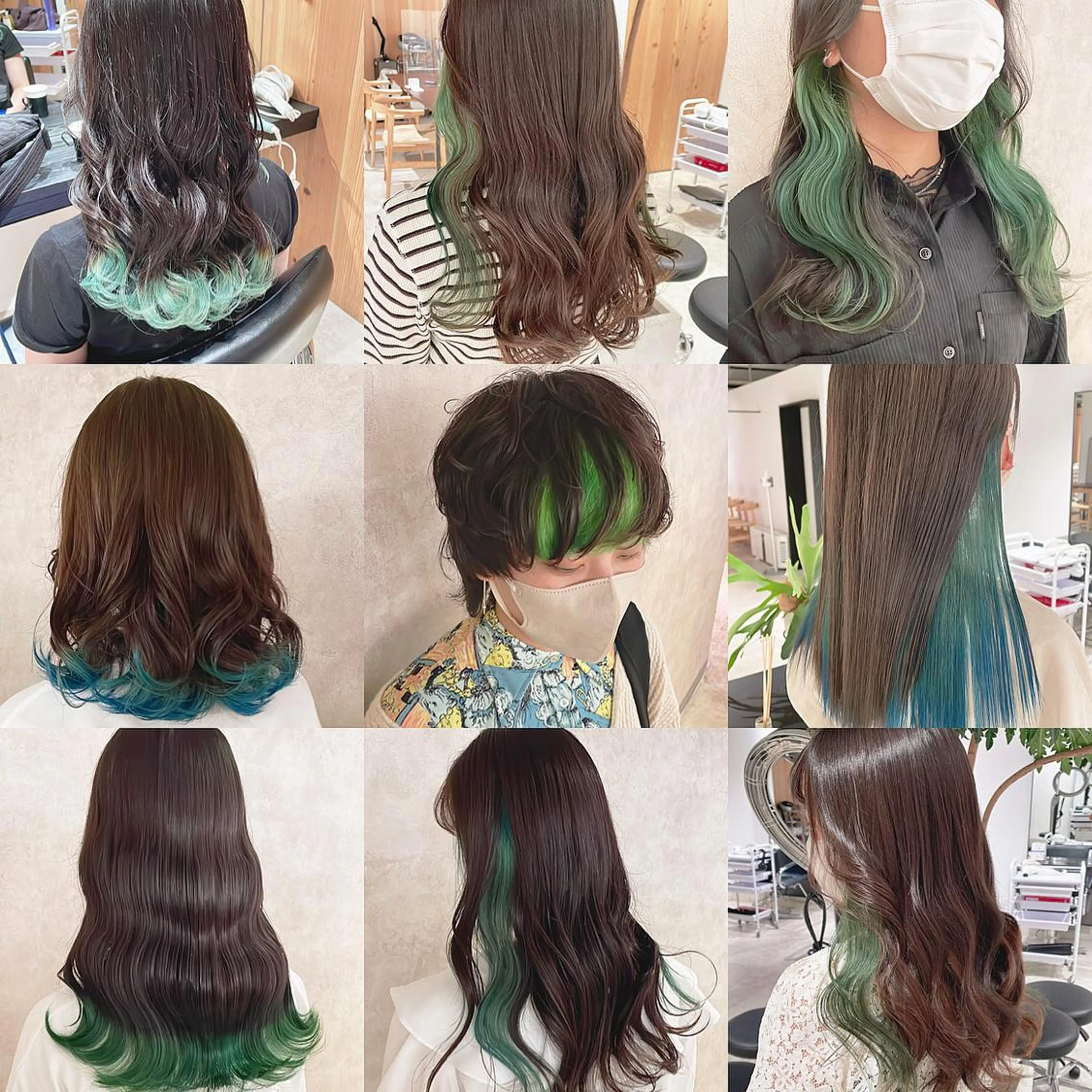 カラー 黒髪 ヘアカラー トリートメント 渋谷:インナーカラー ／🍒エリカ🍒のヘアスタイル