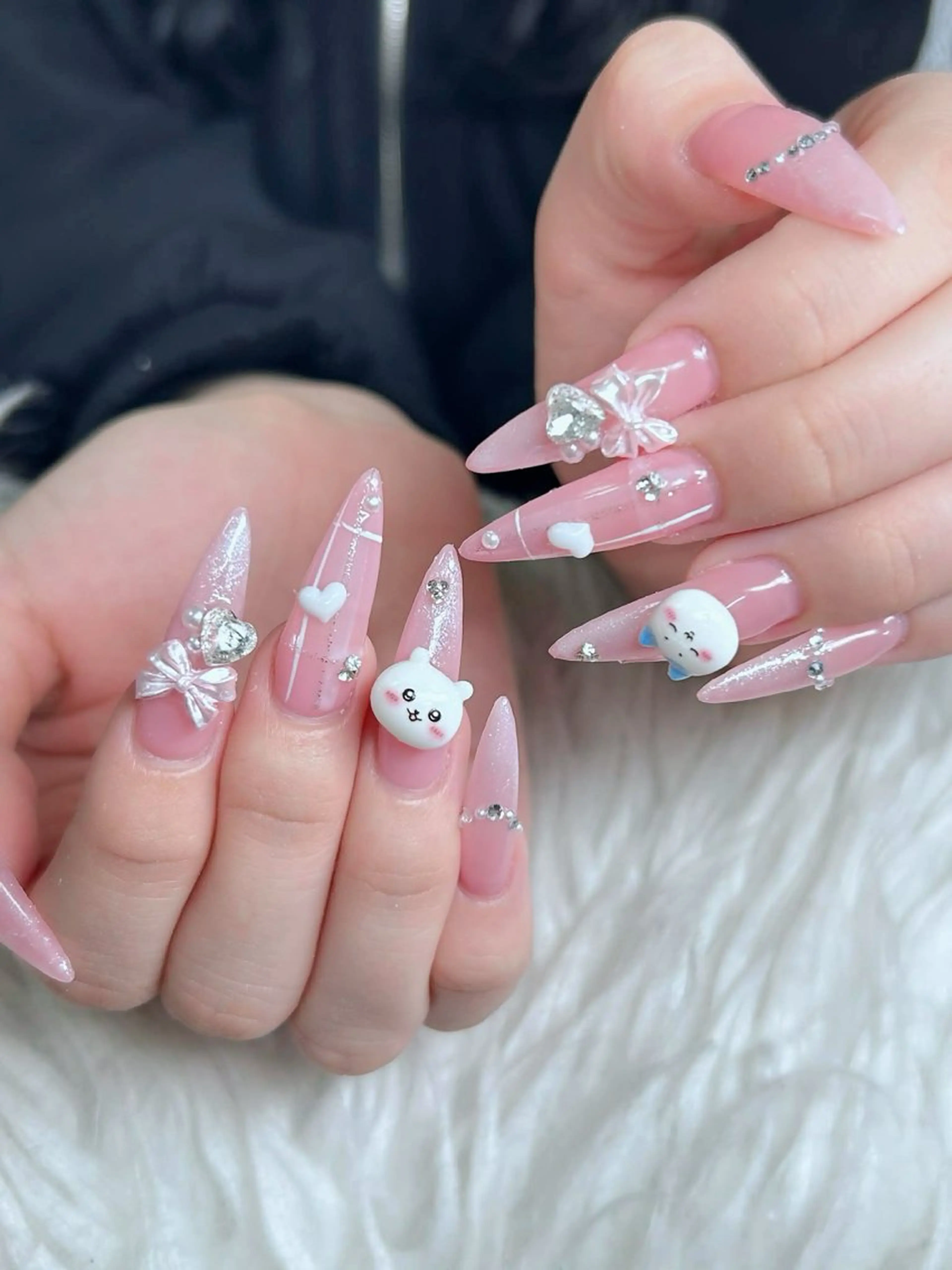 ネイル フットネイル フレンチネイル グラデーション 韓国ネイル ロングネイル ハンドネイル Hani Nail Salonのネイルデザイン