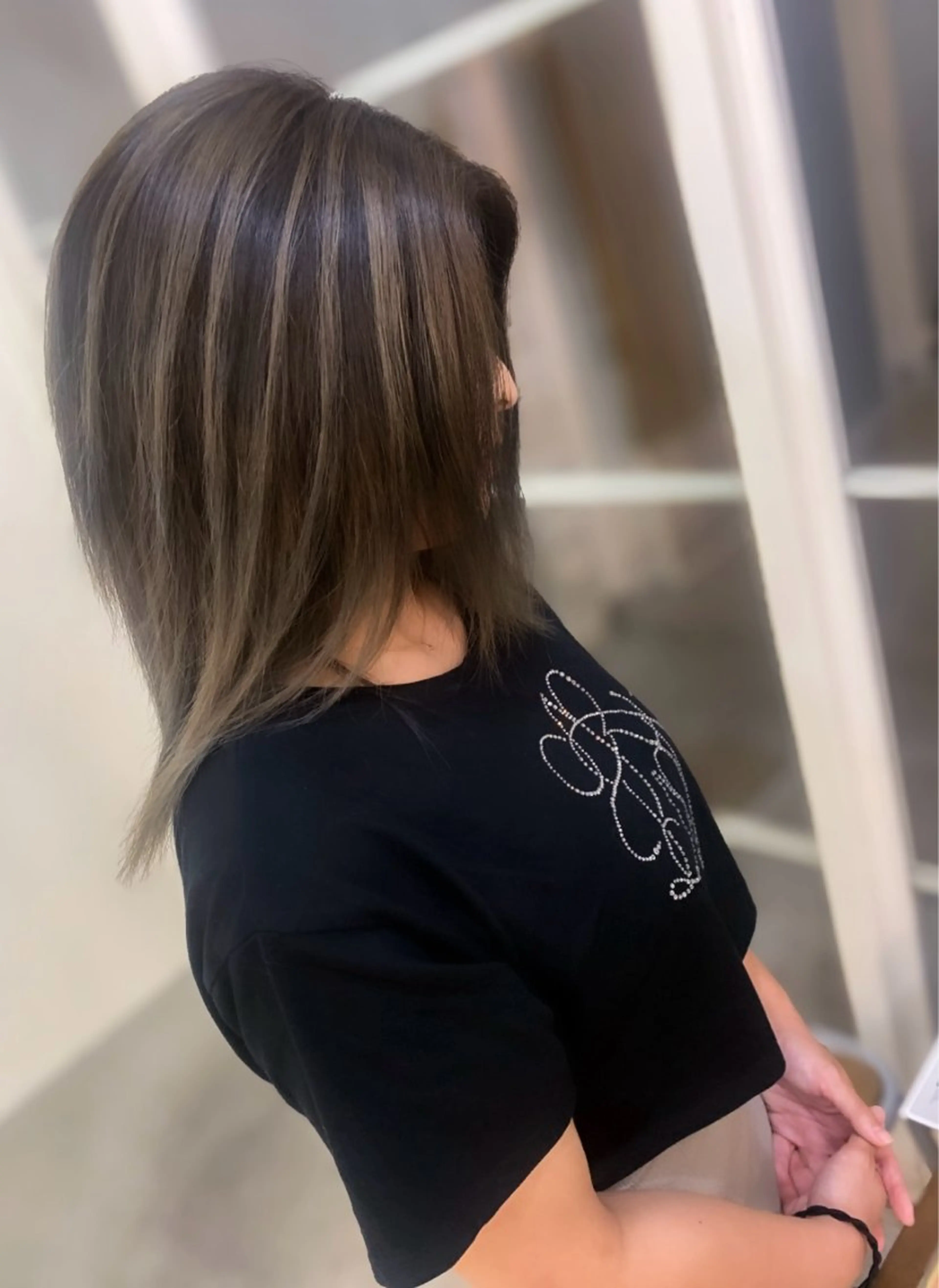 セミロング セミロングパーマ ボブ ハイライト 髪質改善 韓国風ヘア ヘアカラー トリートメント ank classic hair【アンククラシックヘアー】所属・メンズスタイル バレイヤージュ　齋藤のヘアスタイル