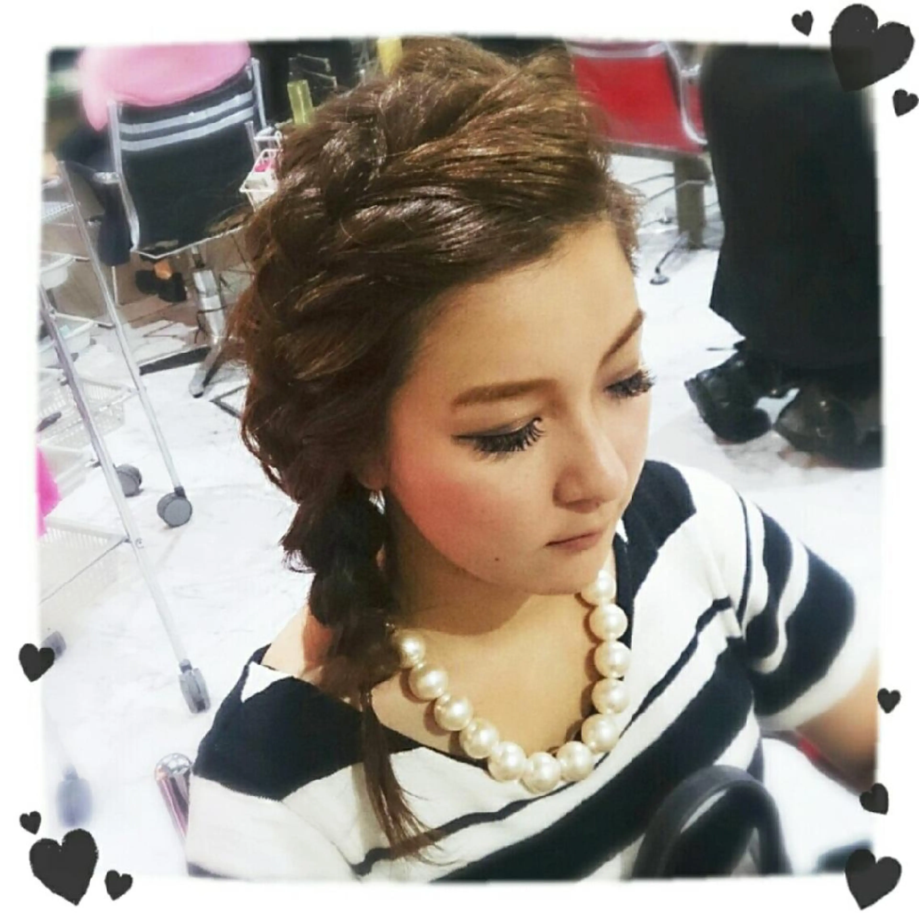 ヘアアレンジ ミディアム セミロング vi viのヘアスタイル