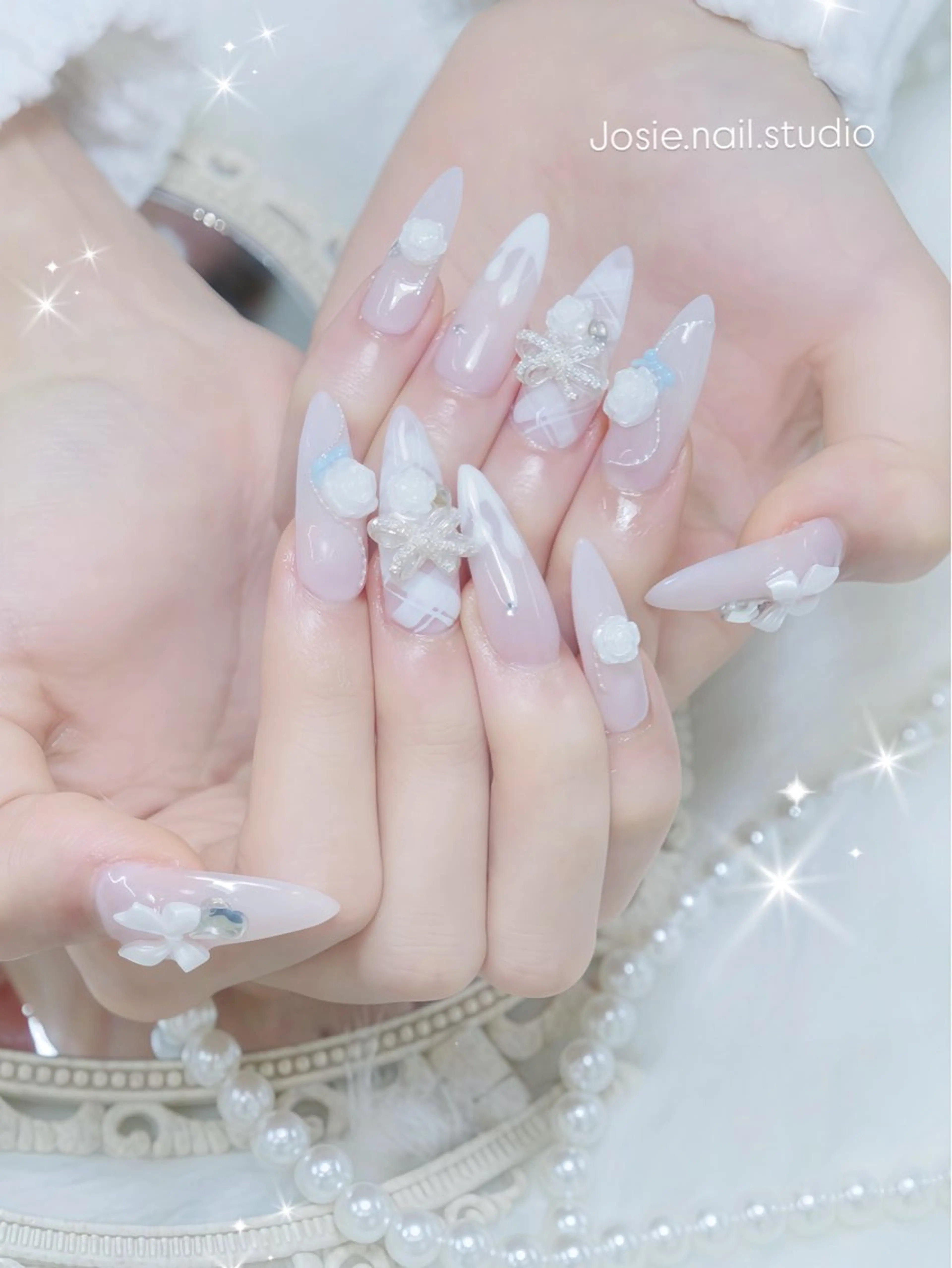 ネイル 韓国ネイル ロングネイル マグネットネイル シンプルネイル ワンホンネイル ハンドネイル JOSIE nail studioのネイルデザイン