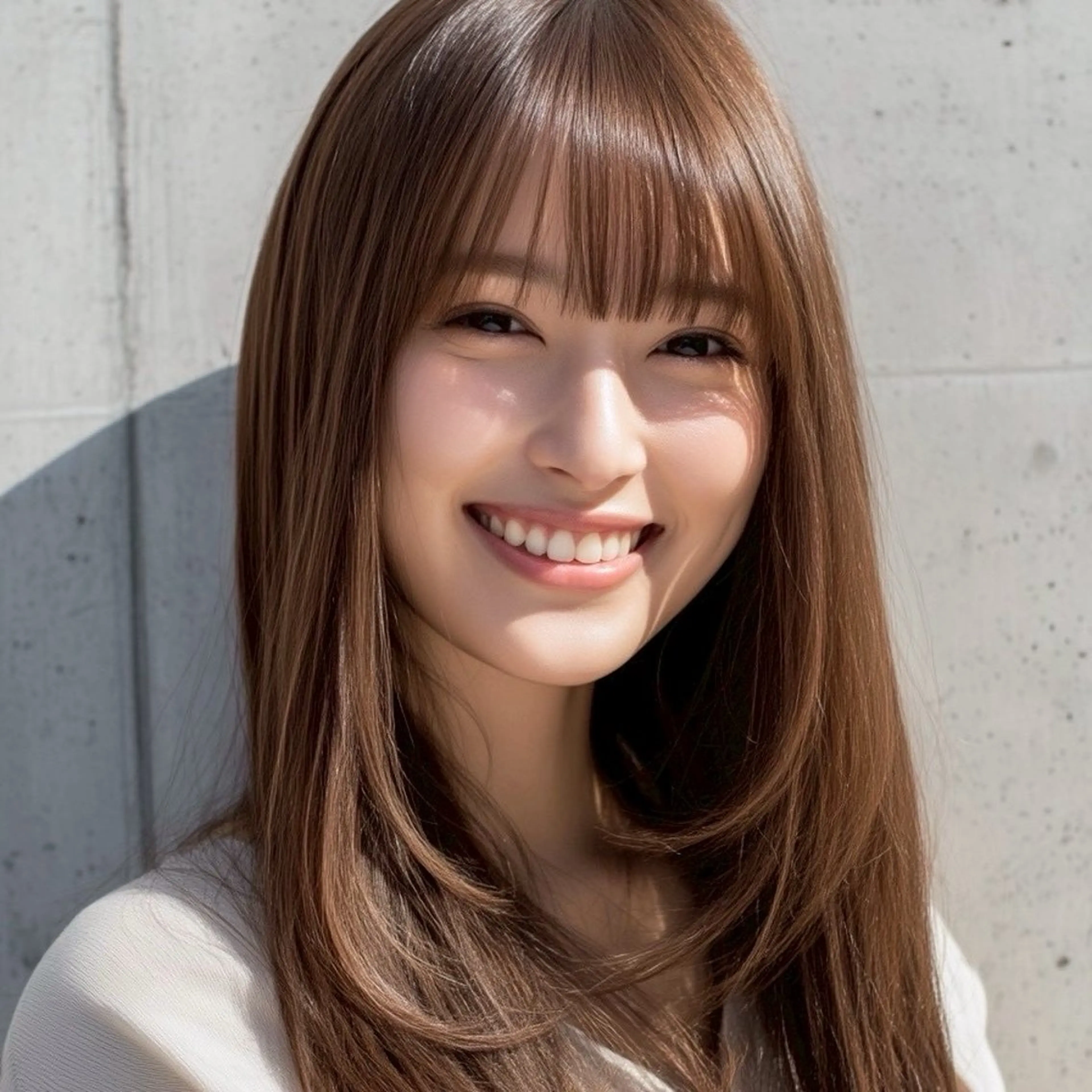 ロング トリートメント こうき/前髪割れ癖 改善/カット/カラーのヘアスタイル