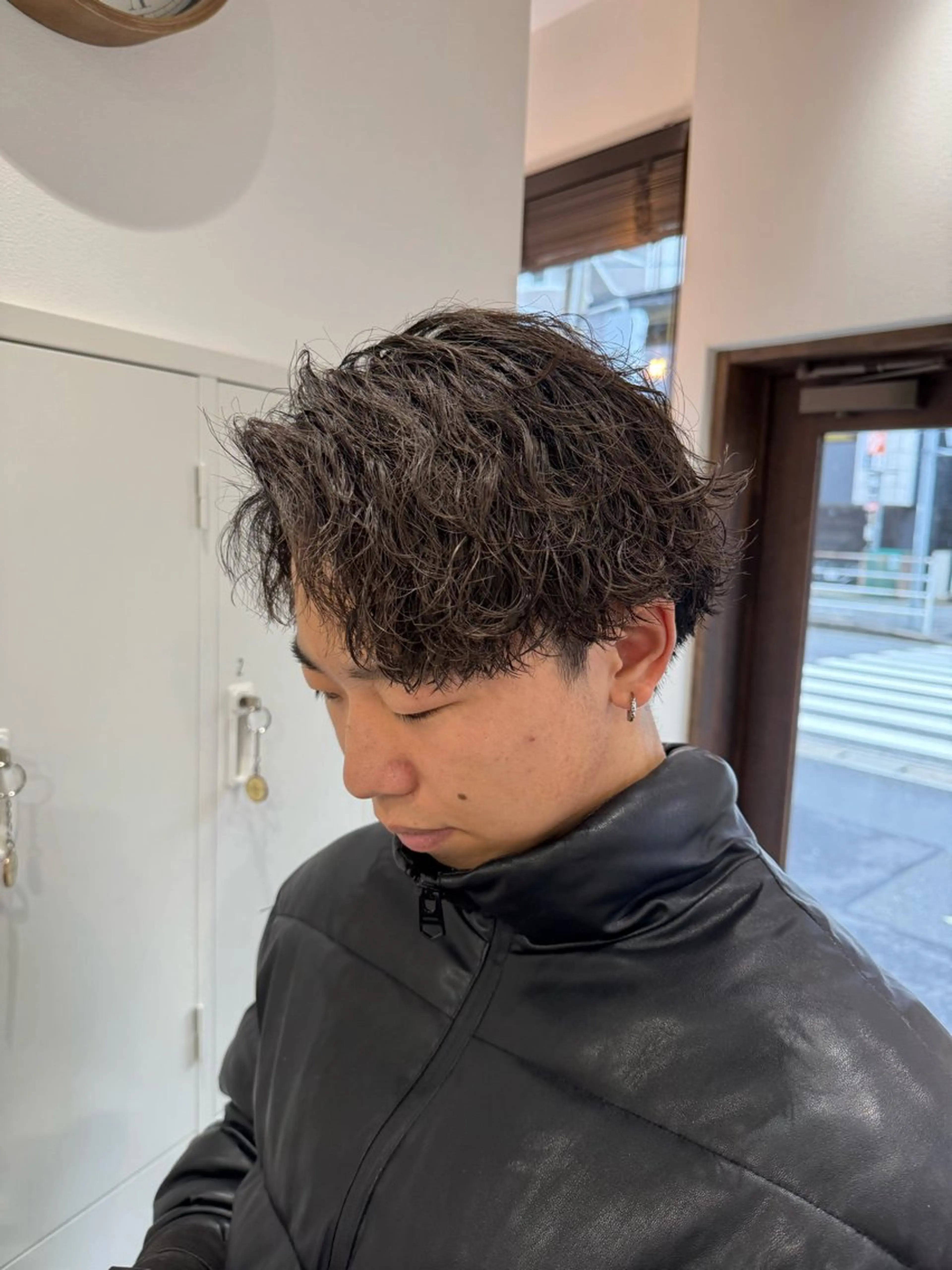 パーマ メンズ 平尾/艶カラー/ アッシュ系/中川誠大のヘアスタイル