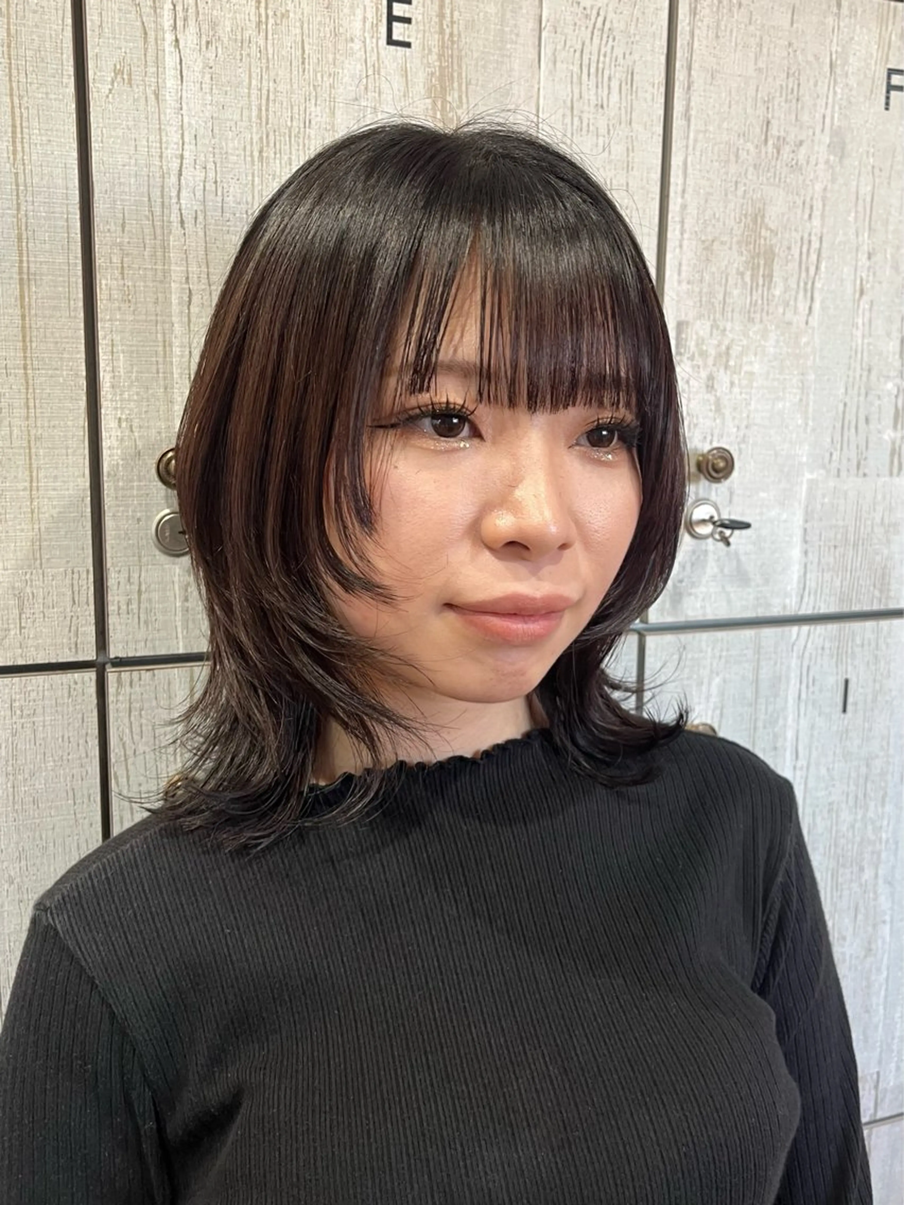 ミディアム ウルフカット カット ヘアカラー ♡ナナコ♡ レイヤー/艶髪のヘアスタイル