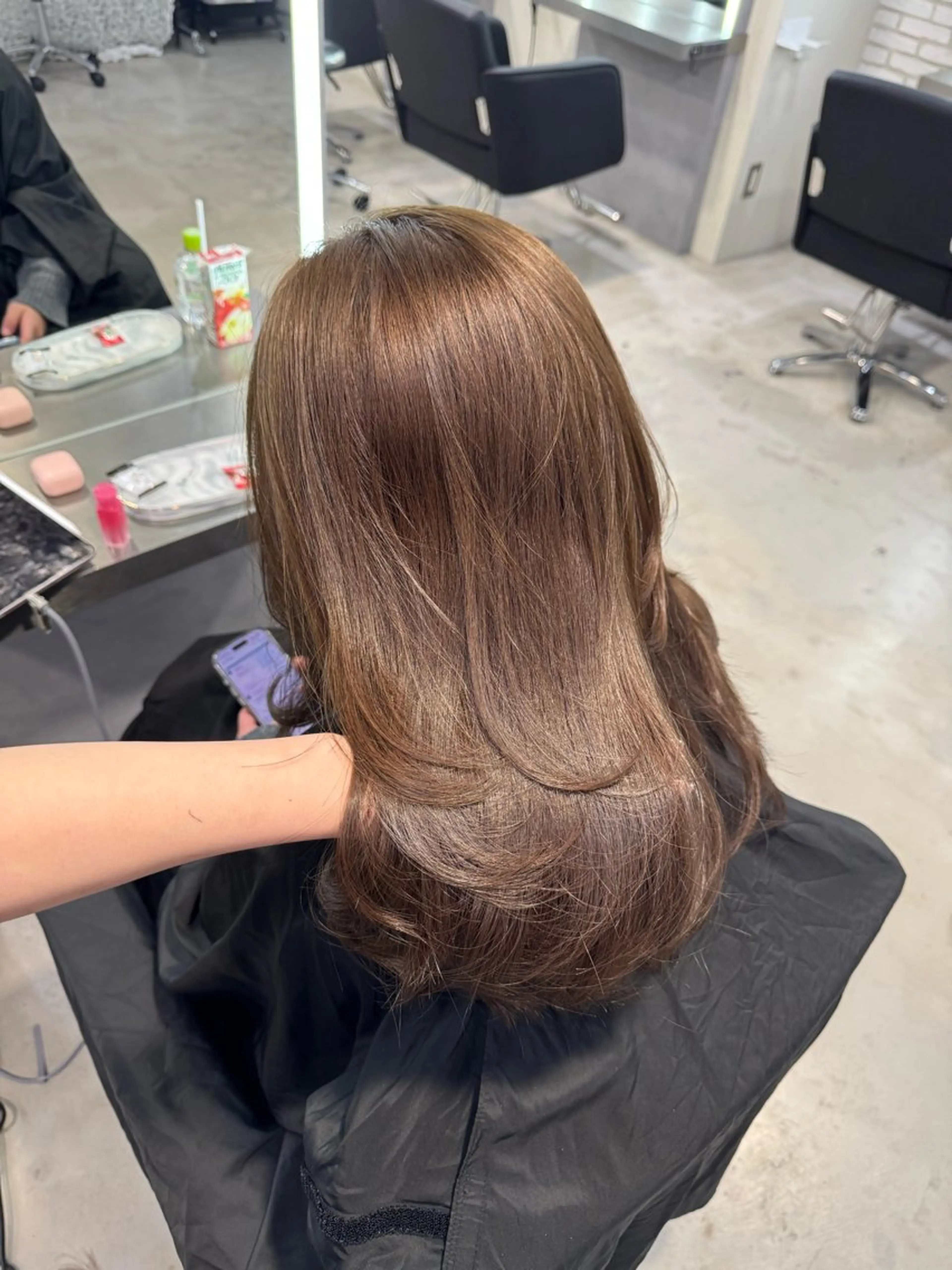 セミロング カラー 艶カラー♡クール トレンドヘア♡アユミのヘアスタイル