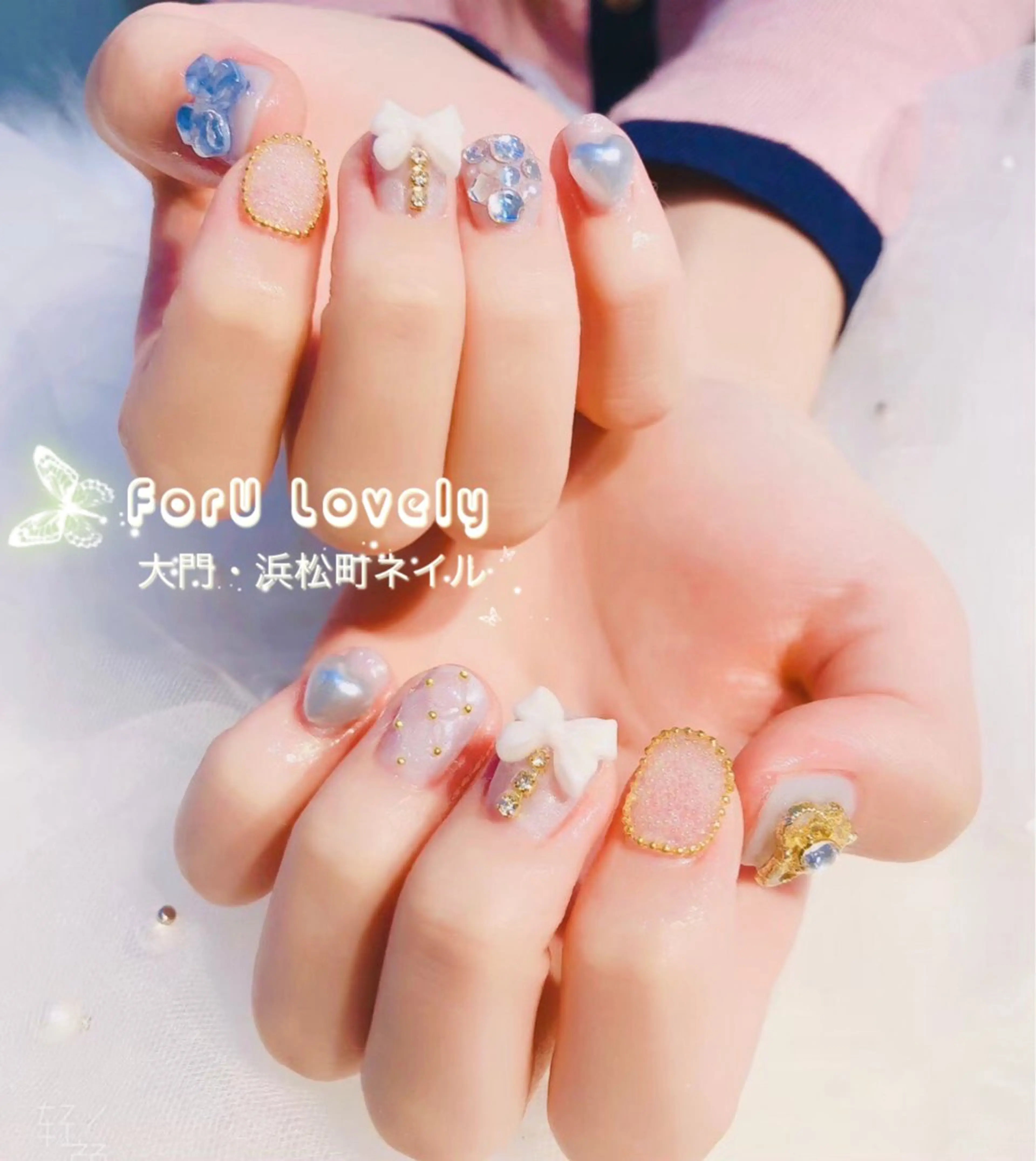 ネイル 桜ネイル フットネイル フレンチネイル ジェルネイル ハート 大門浜松町 ネイルのネイルデザイン