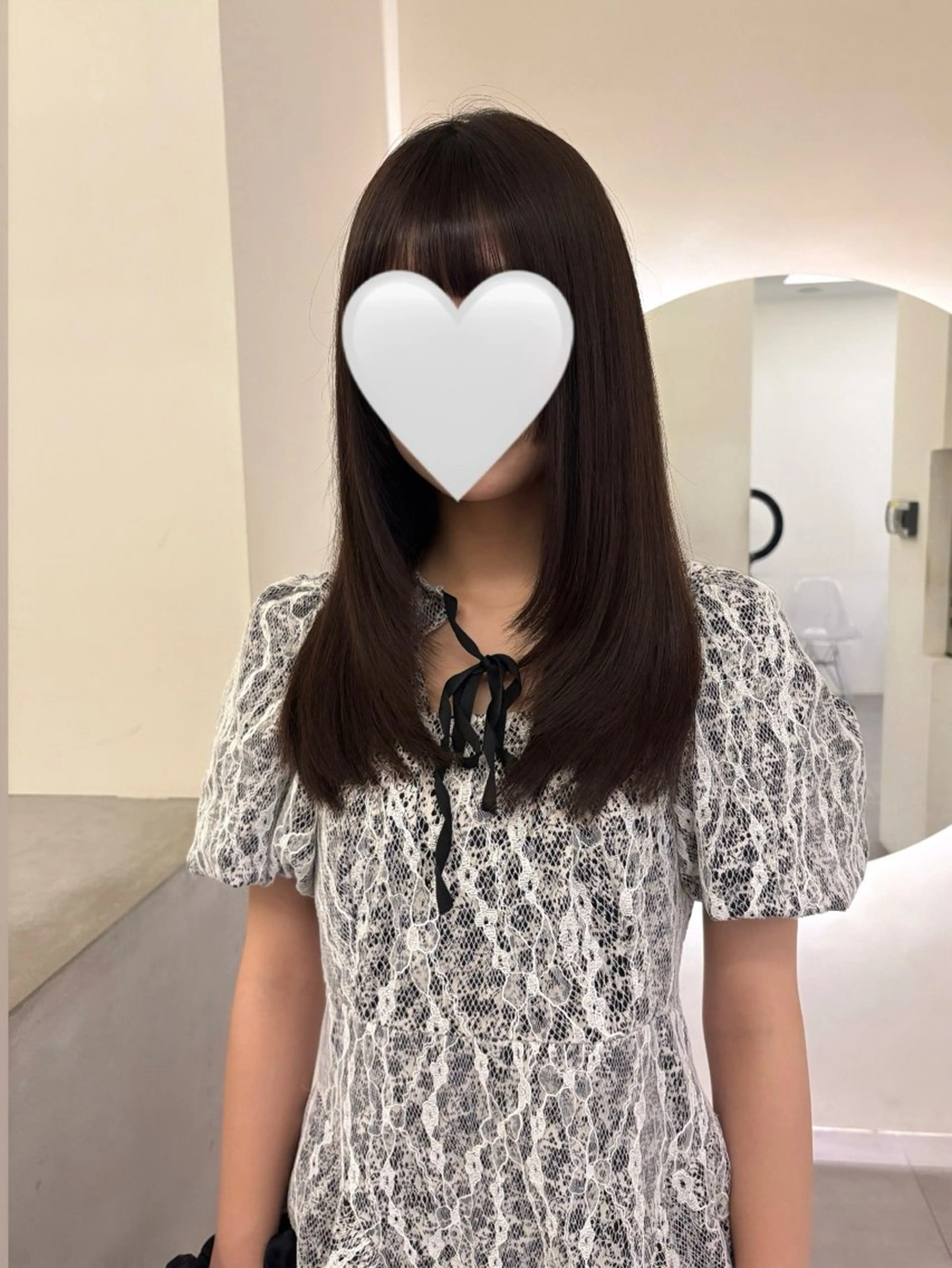 セミロング カット nok所属・レイヤー/ベージュ/ どますず🌺のヘアスタイル