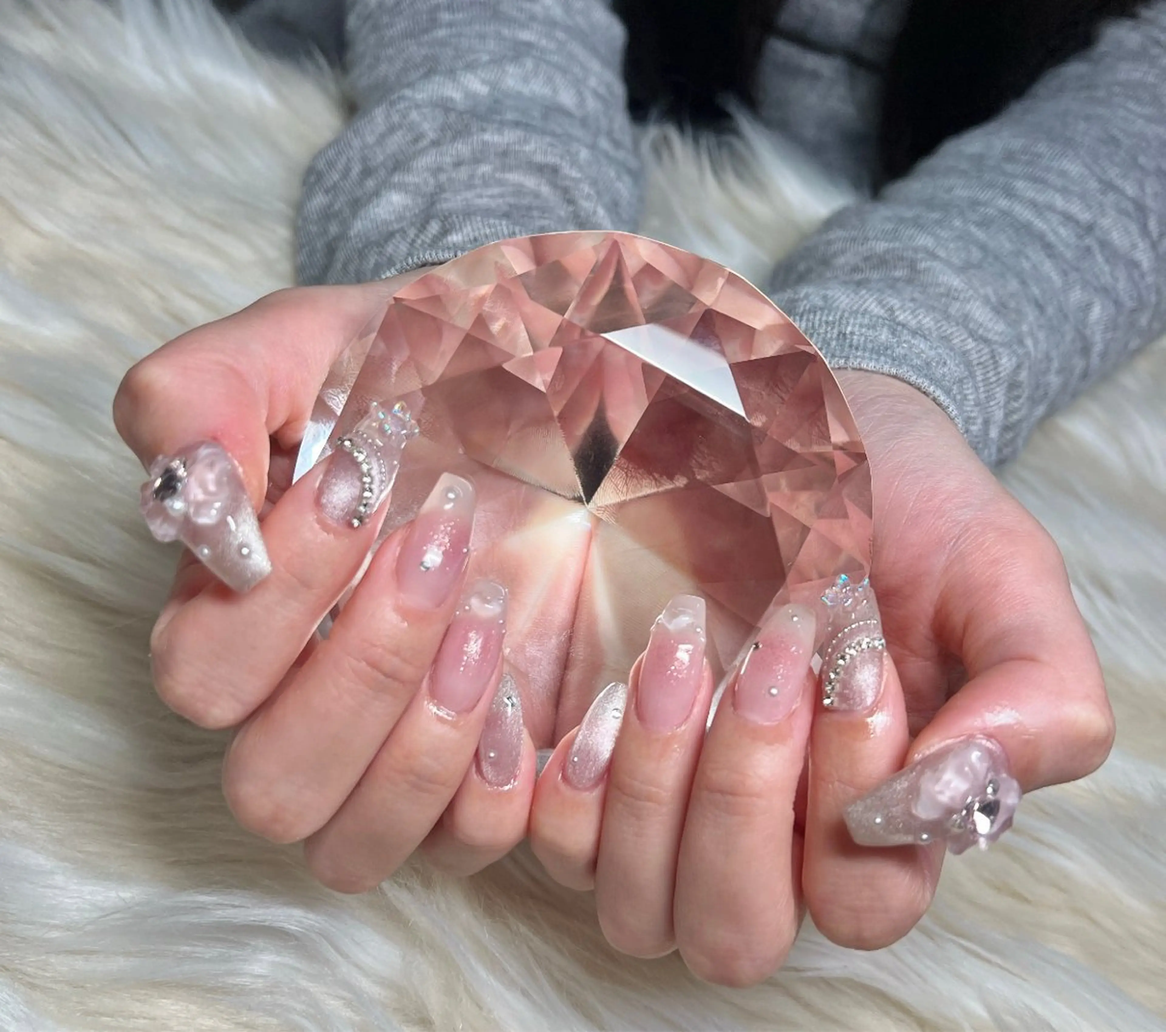 ネイル 長さ出し フレンチネイル ジェルネイル グラデーション 韓国ネイル ハンドネイル Nail&eye Belire 新宿のネイルデザイン