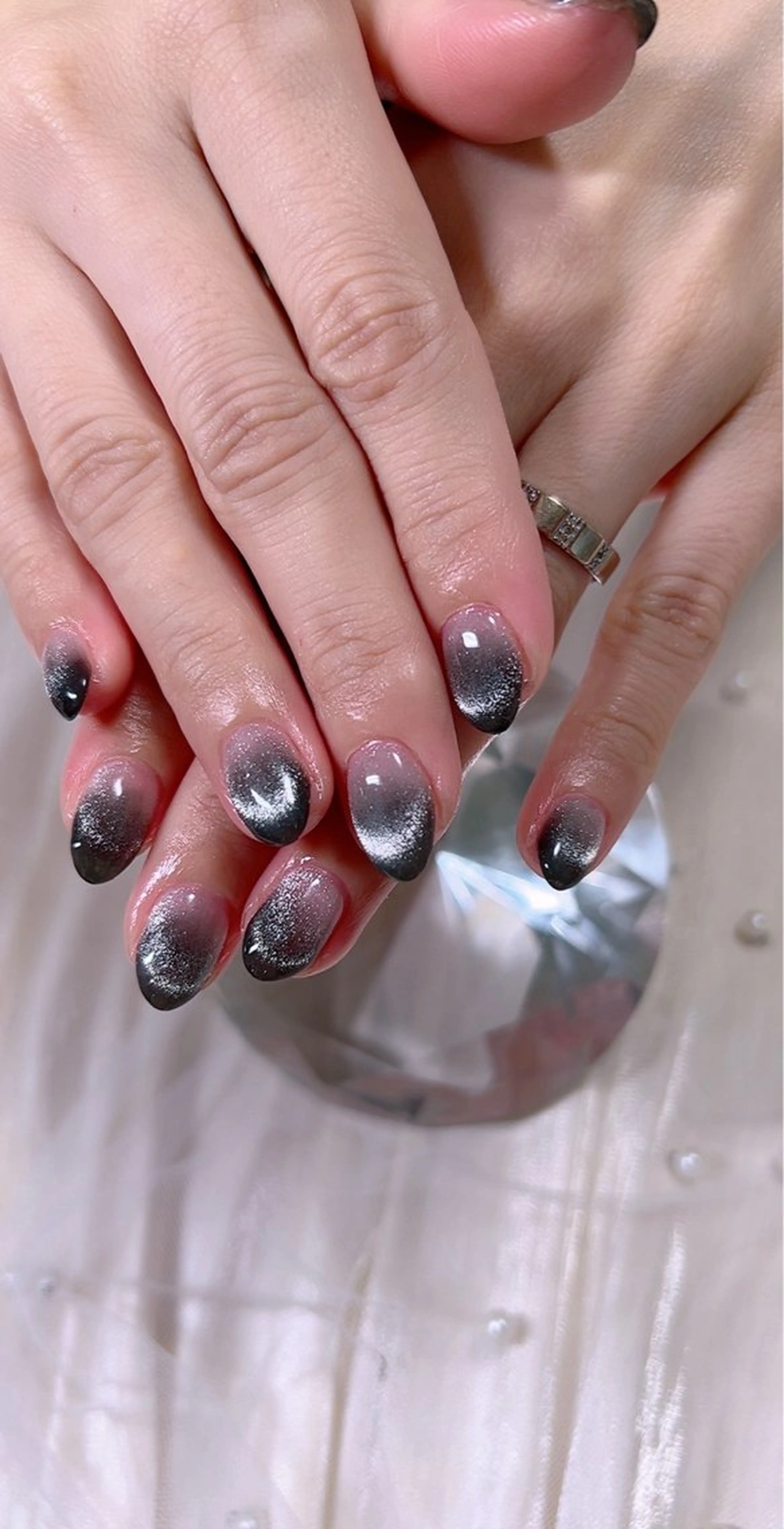 ネイル フレンチネイル マグネットネイル マグネットフレンチ Cute Tips nailのネイルデザイン