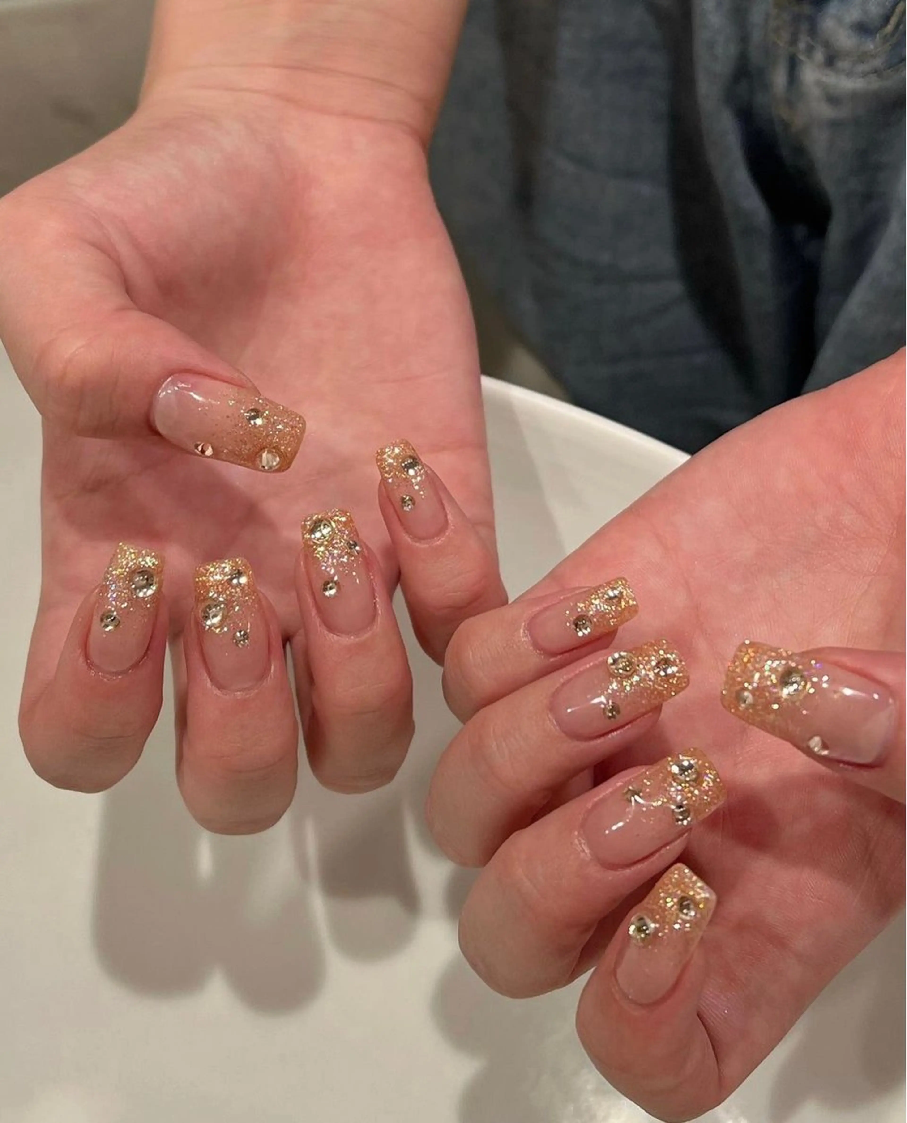 ネイル Shis_🦄shi 韓国風キラキラネイルのネイルデザイン