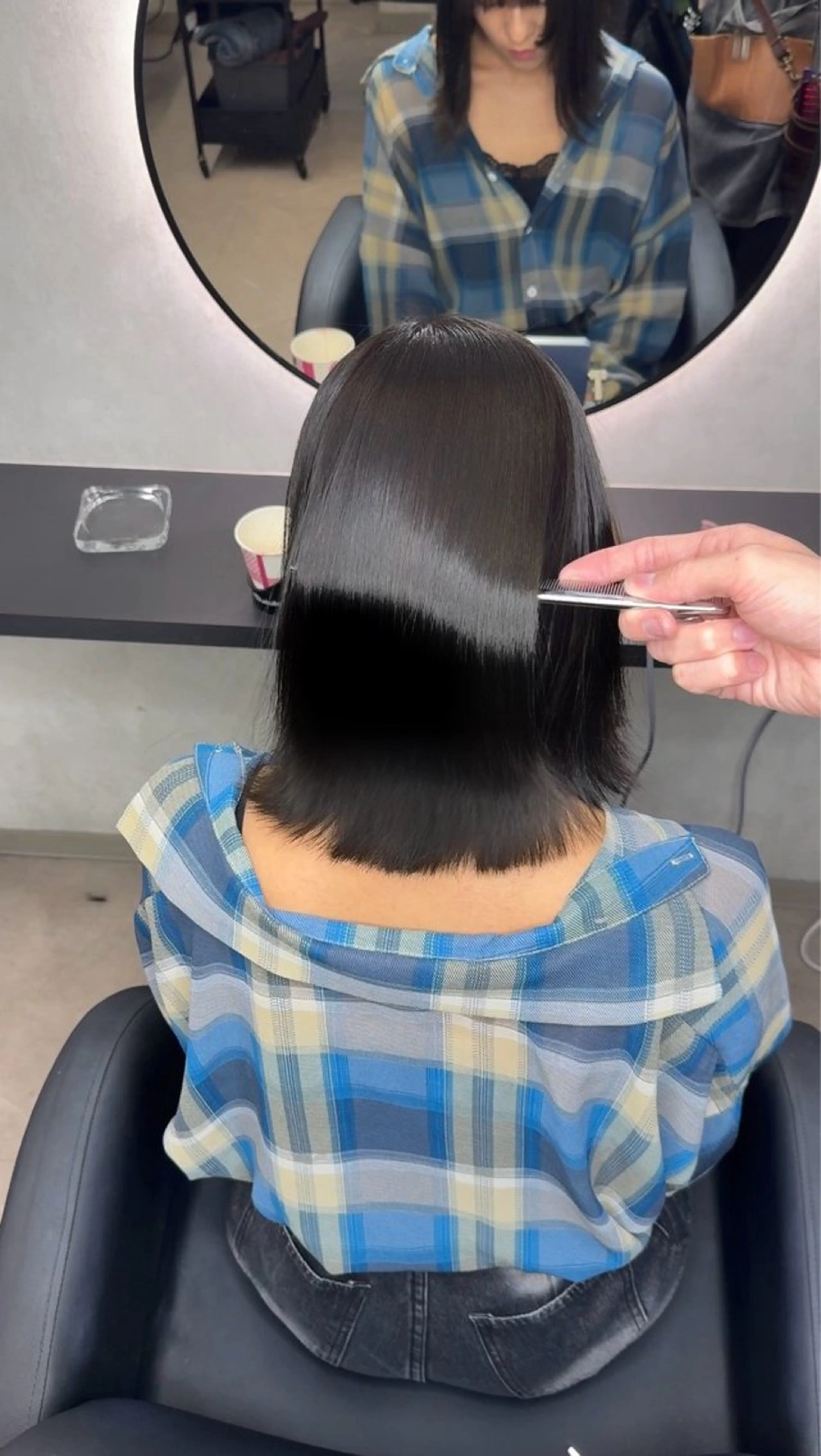 セミロング カラー ヘアアレンジ ヘアカラー 縮毛矯正 新宿 /髪質改善/ 縮毛矯正/ヒュウガのヘアスタイル