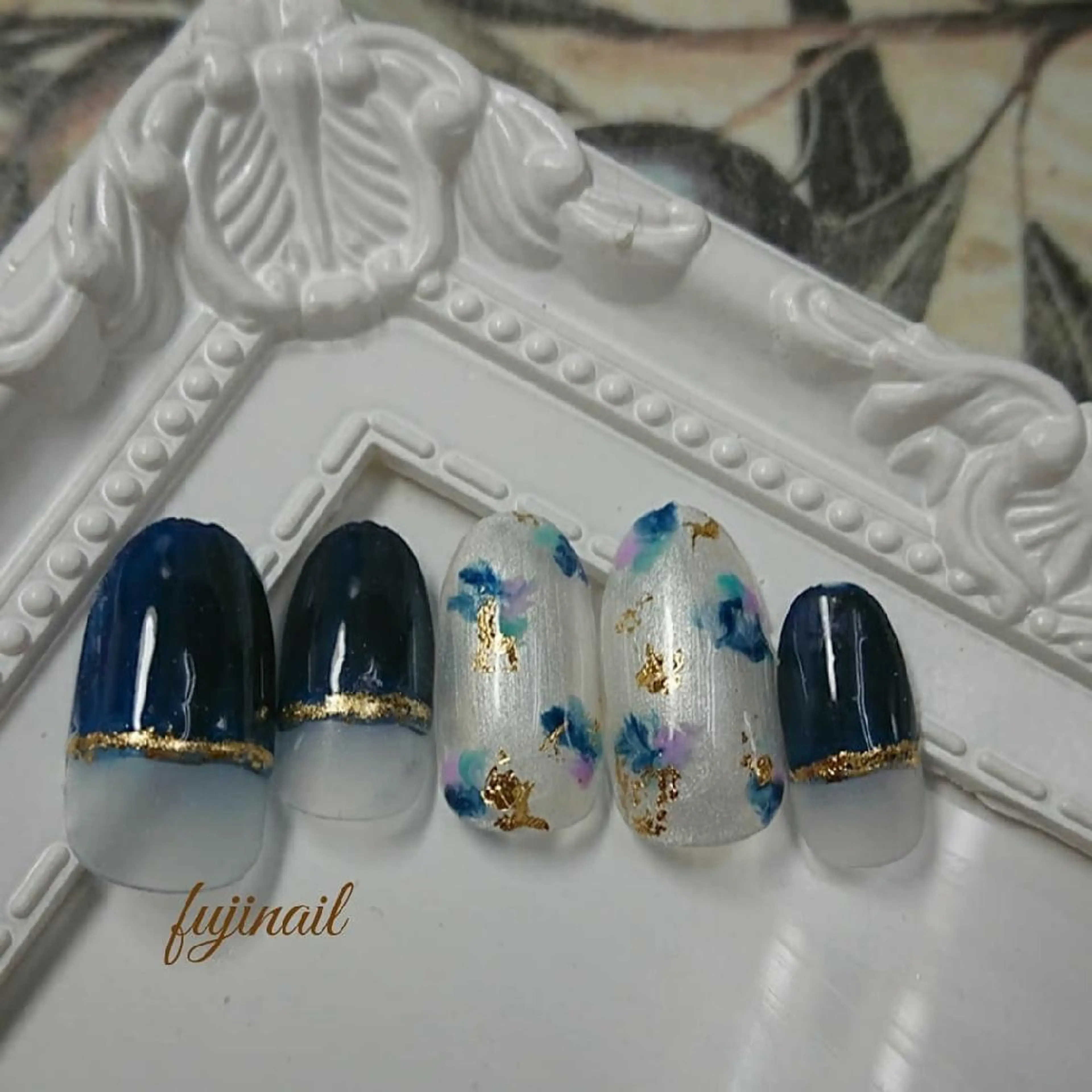 ネイル フレンチネイル 春ネイル fujinail(バーバーフジノ)所属・藤野 智美のネイルデザイン