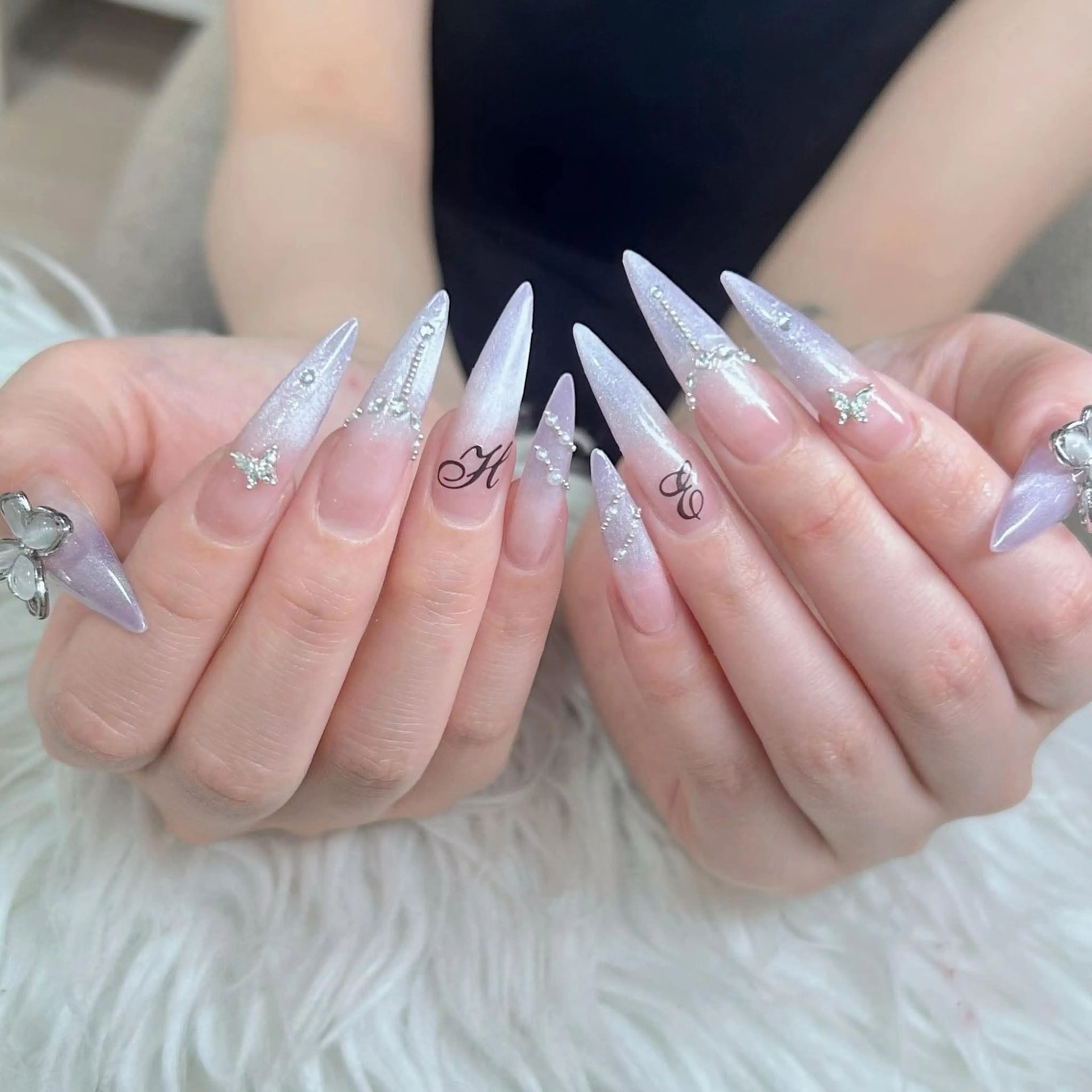 ネイル フットネイル フレンチネイル グラデーション 韓国ネイル ロングネイル ハンドネイル Hani Nail Salonのネイルデザイン