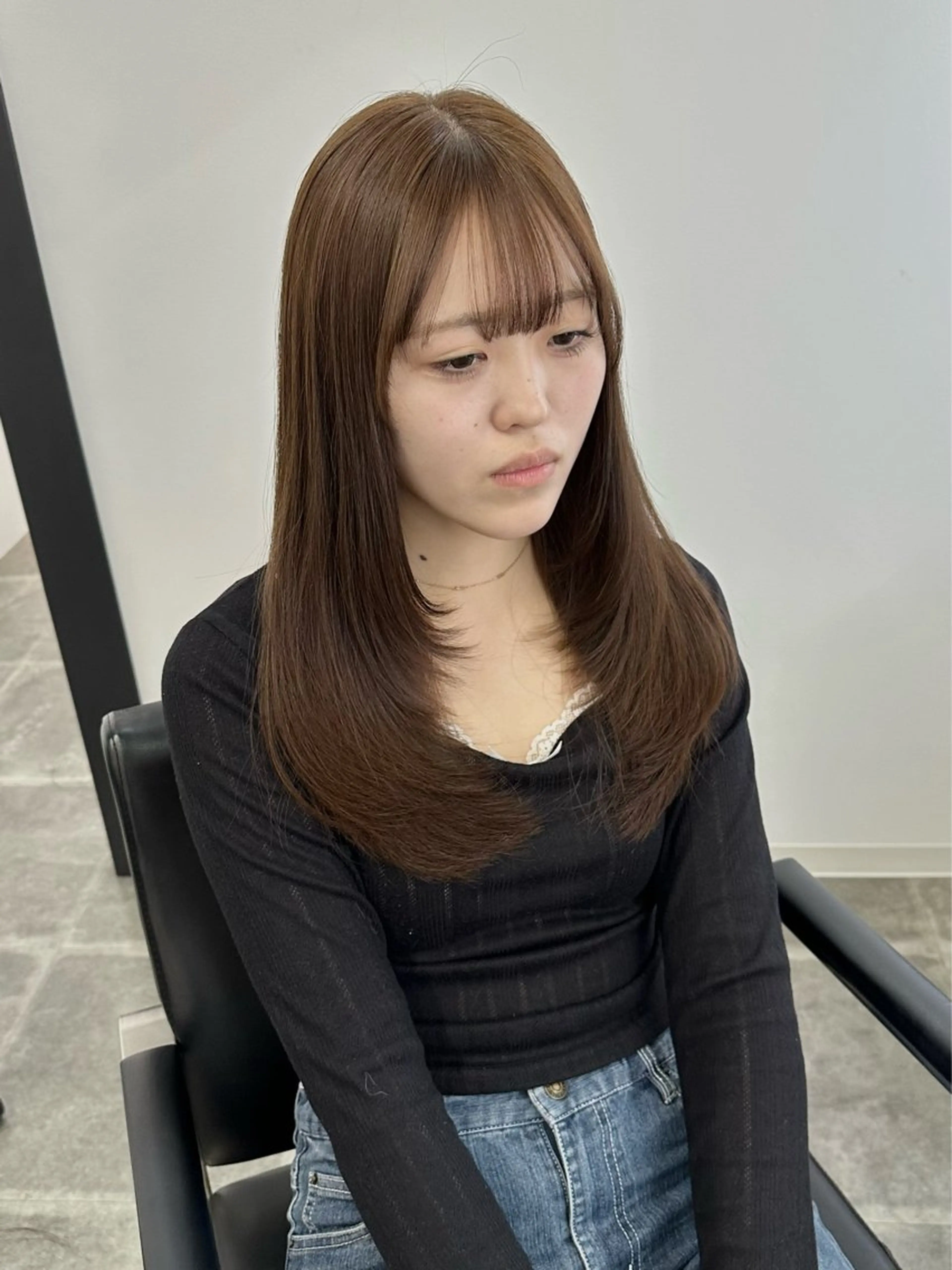 ロング カラー ヘアカラー トリートメント mana/ブリーチ なし/ベージュ/暖色のヘアスタイル