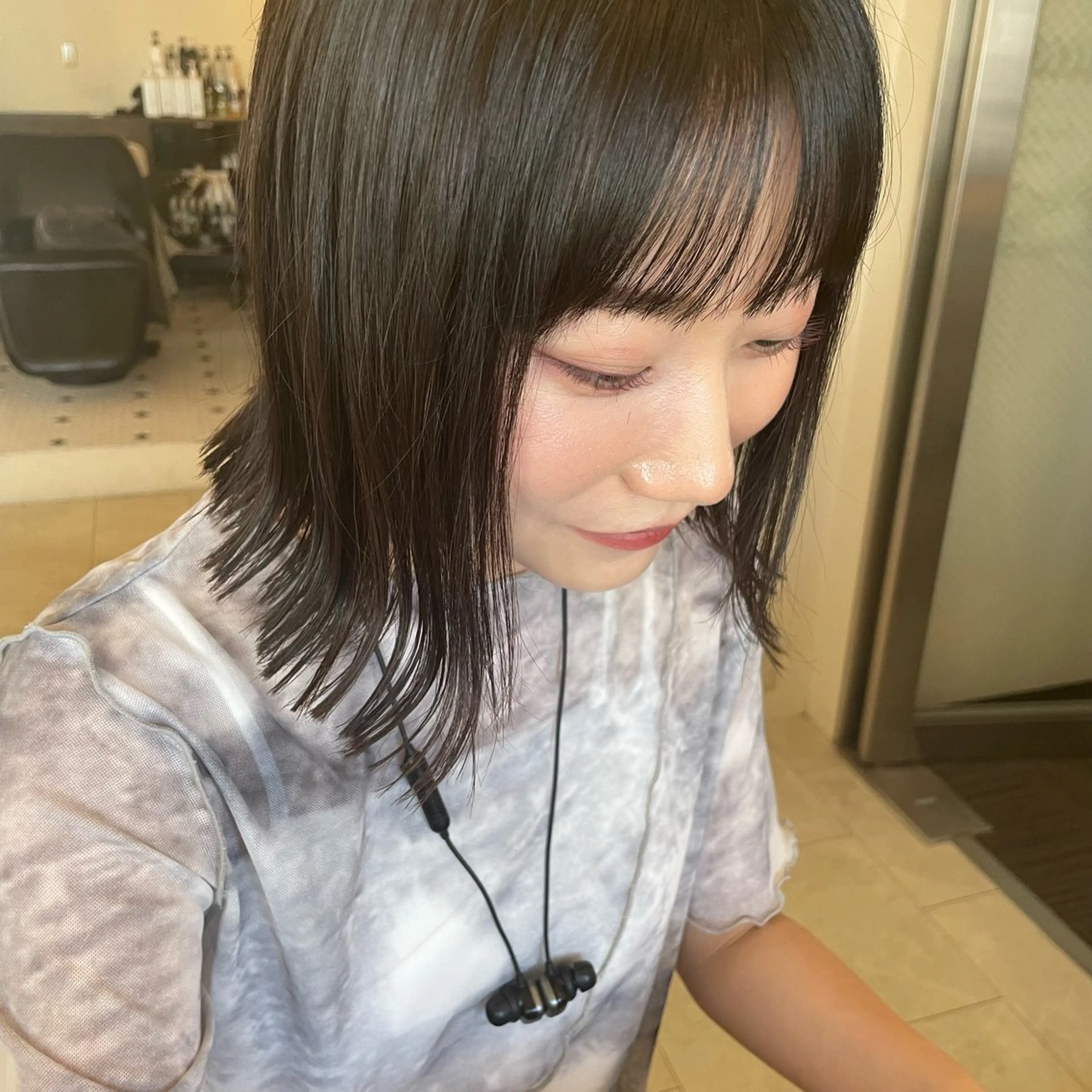 ショート 切りっぱなしボブ ボブ オン眉 ボブウルフ／ボブ Satsuki【名駅のヘアスタイル