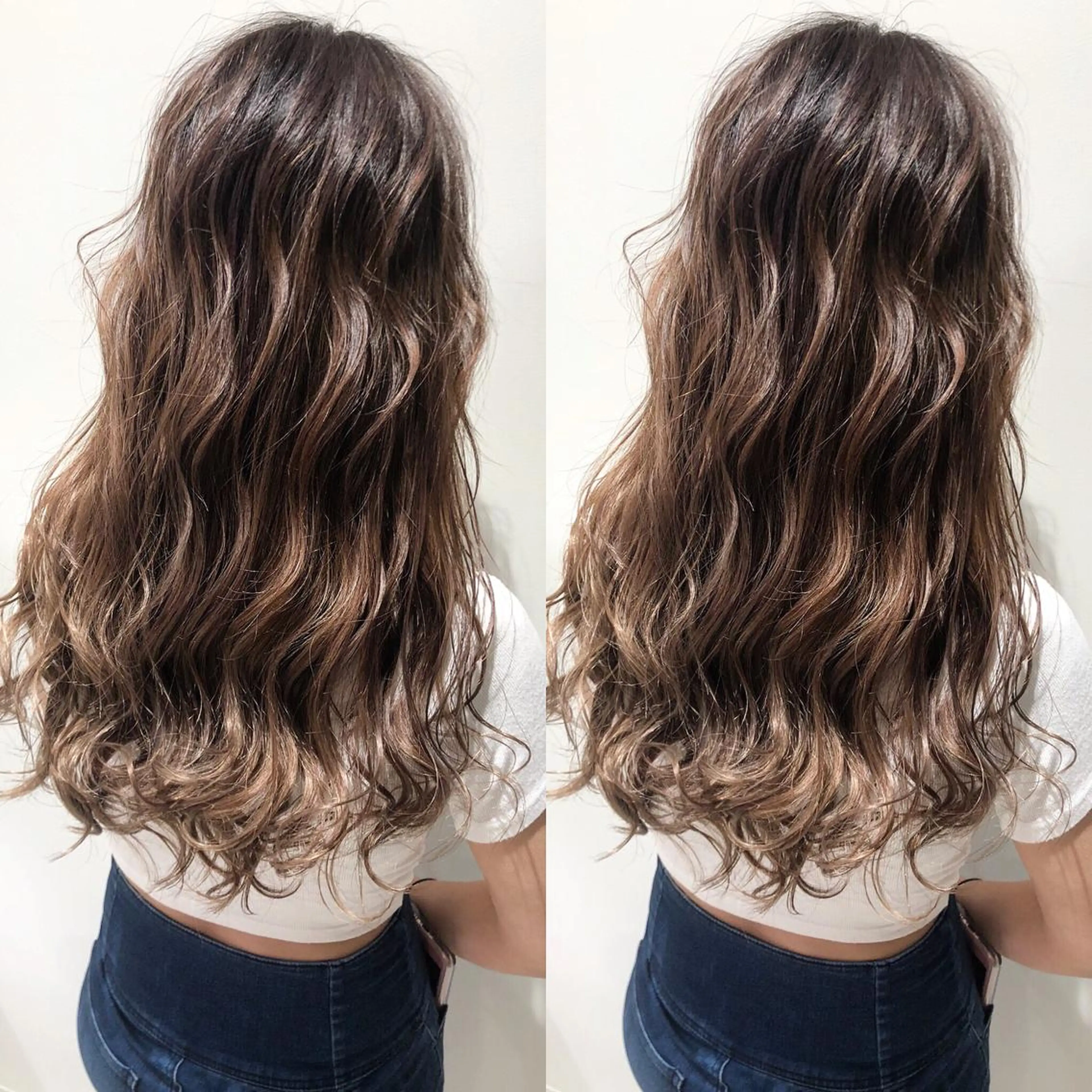 ロング カラー アディクシーカラー アッシュ バレイヤージュ 透明感カラー グラデーションカラー 三鷹で1番ショート ボブをカットする新谷のヘアスタイル