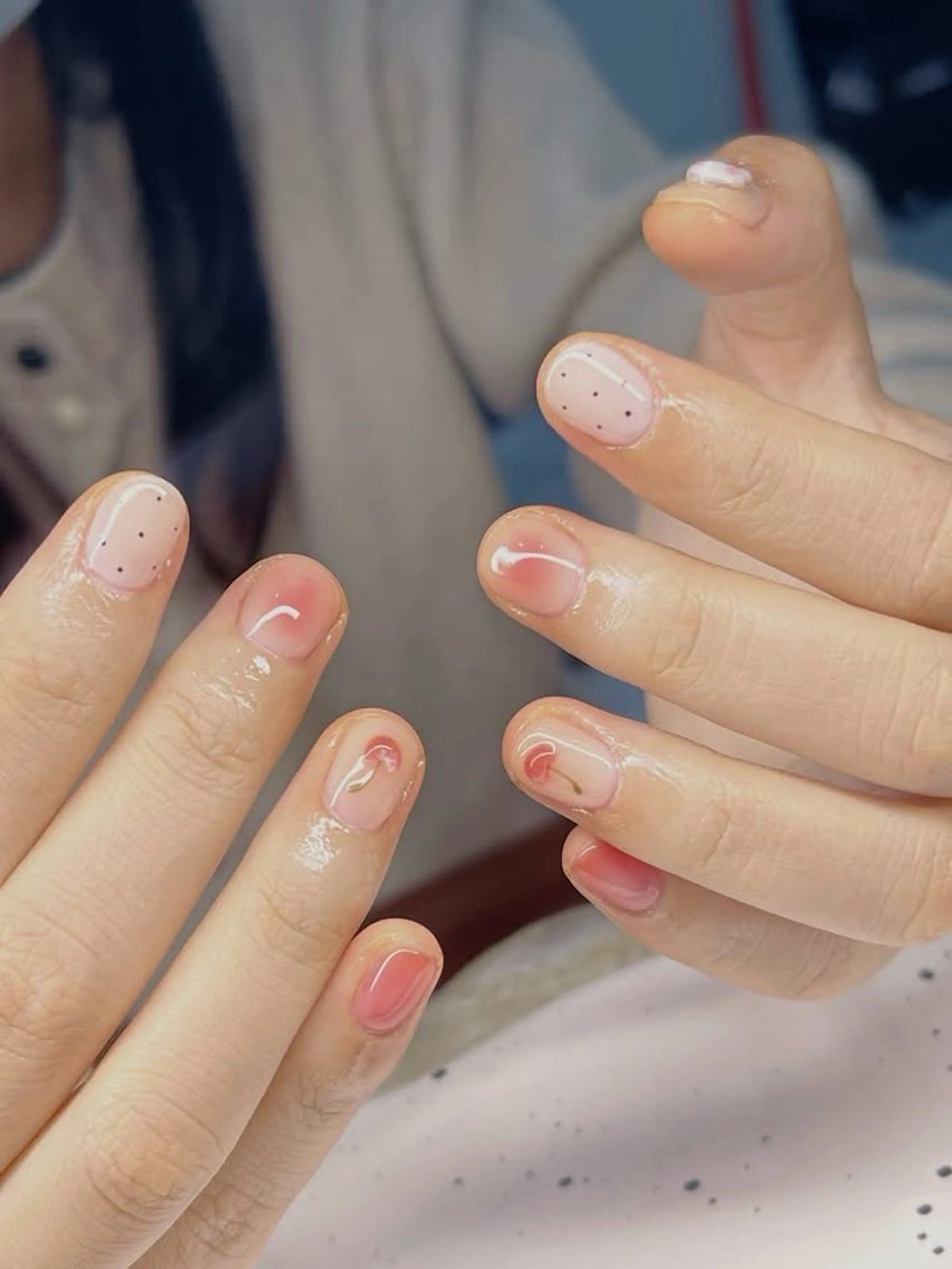 ネイル チークネイル フットネイル フレンチネイル グラデーション 韓国ネイル Yuki nail staffのネイルデザイン