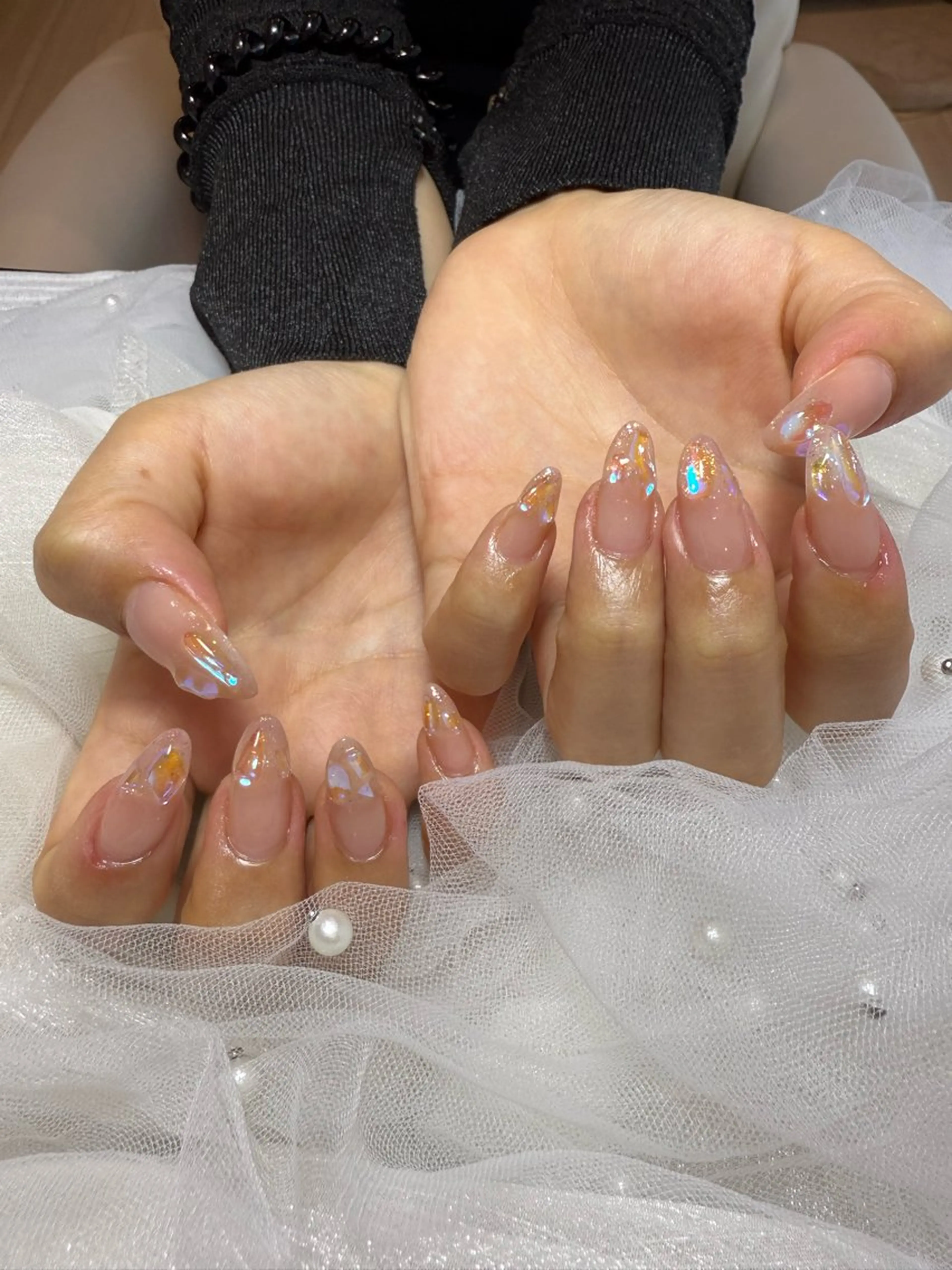 ネイル 氷ネイル・うるうるネイル ハンドネイル 自宅サロン鎌倉 KORONのネイルデザイン